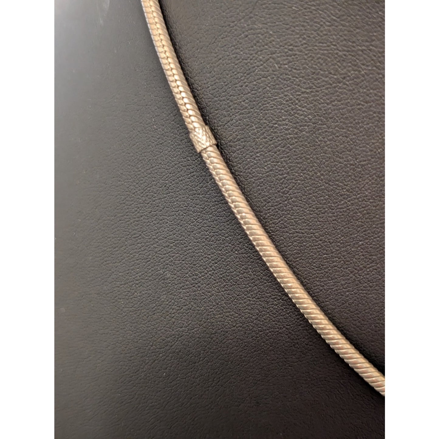 925 Sterling 16.5" Snake Chain Black Spinel Heart Sliding Charm 16.5" Necklace