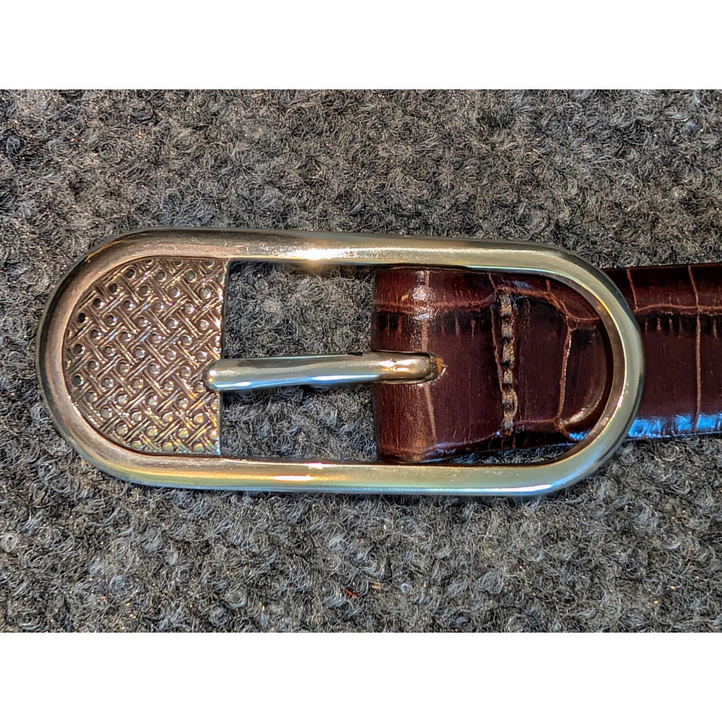 Brighton Brown Silver Embossed & Braided Detail Leather Belt NWOT Sz M (30)