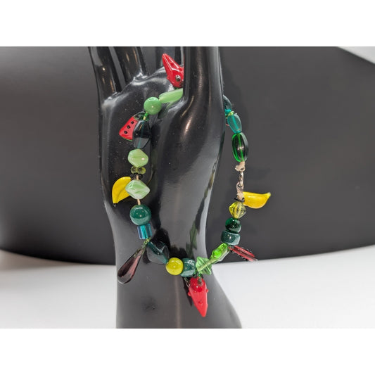Vintage Colorful Tutti Frutti Glass Fruit Bracelet