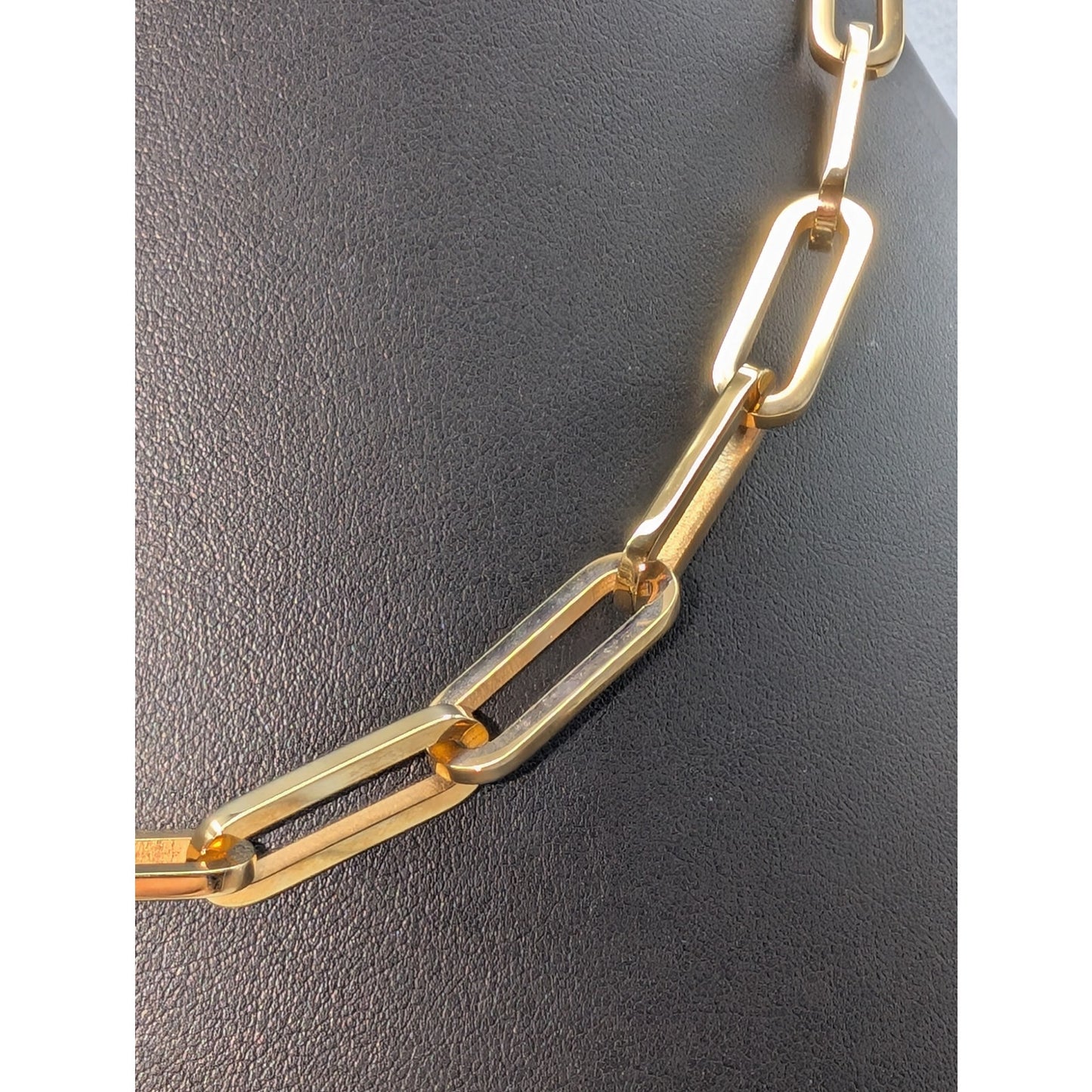 16"-18.5" Victoria Emerson 14K Plated Gold Tone Paperclip Chain Link Necklace