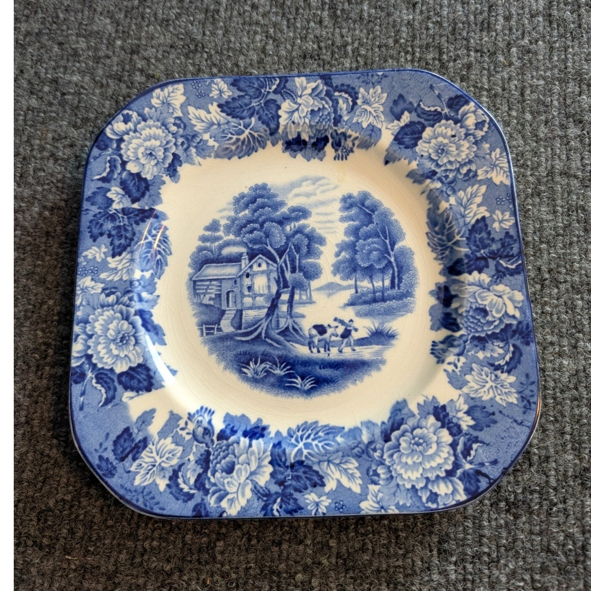 Vintage Enoch Wood's English Scenery Wood & Sons England China Square Plate