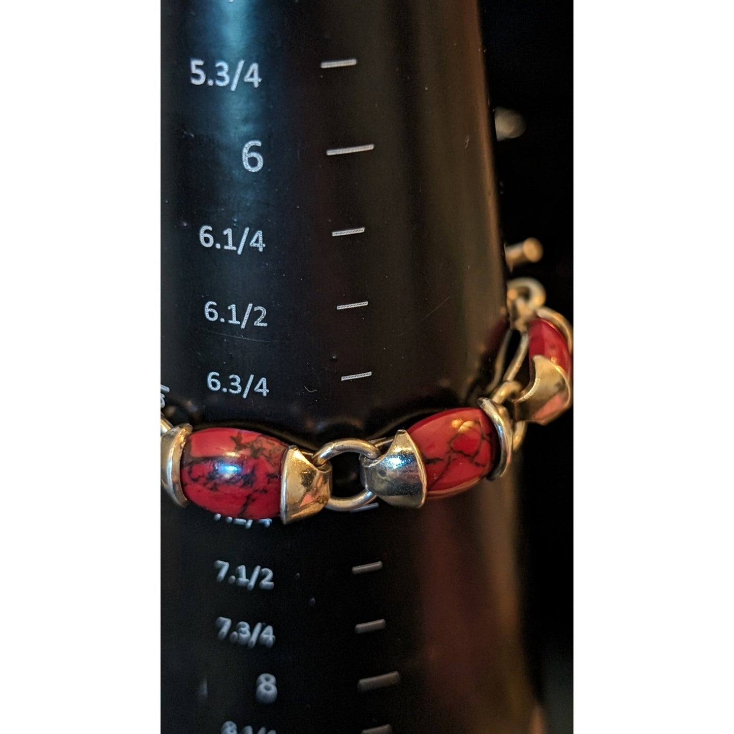 Mexican Red Jasper 925 Sterling Silver Toggle Bracelet