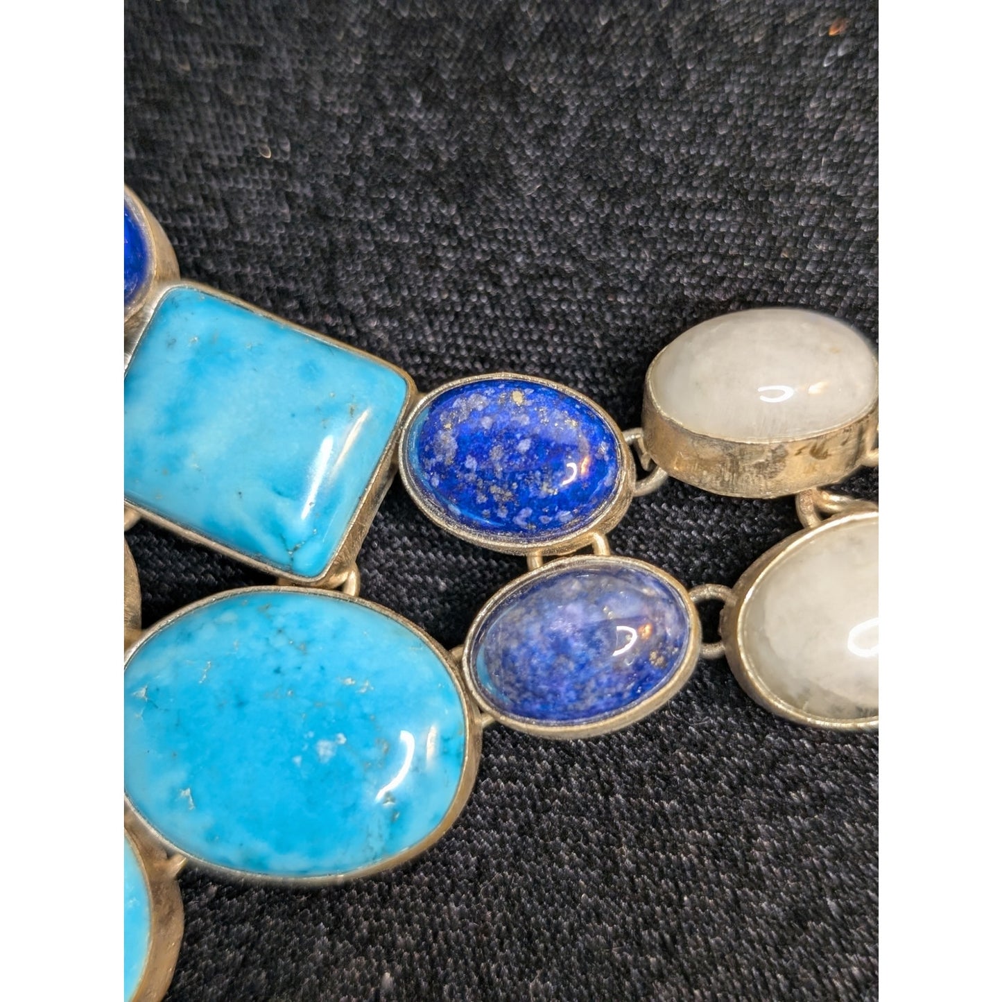 Turquoise Lapis Moonstone Broken Piece Off South Western Necklace For Repurpose
