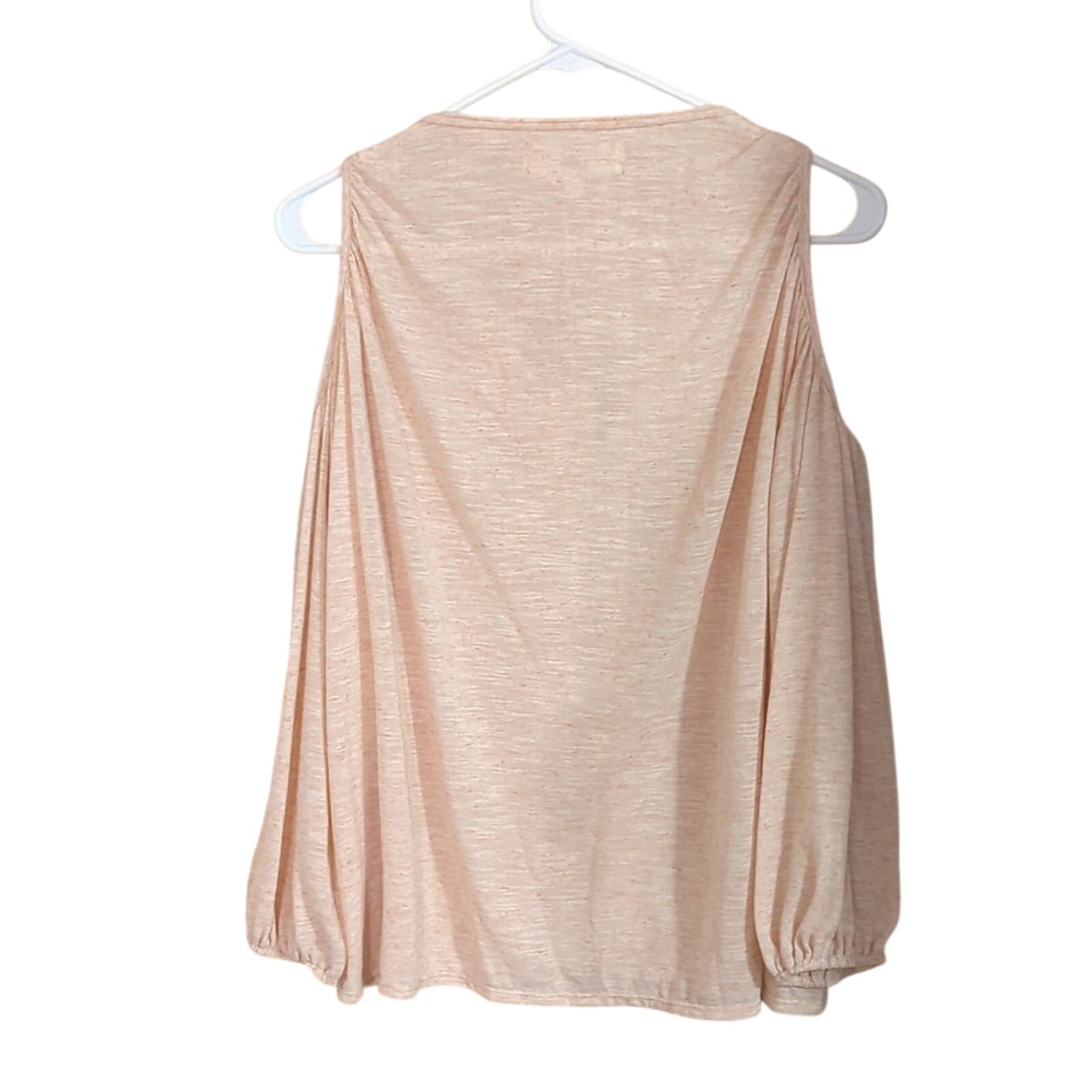 Max Studio London NWT Oatmeal Poly Linen Blend Cold Shoulder Jersey Size XS/S