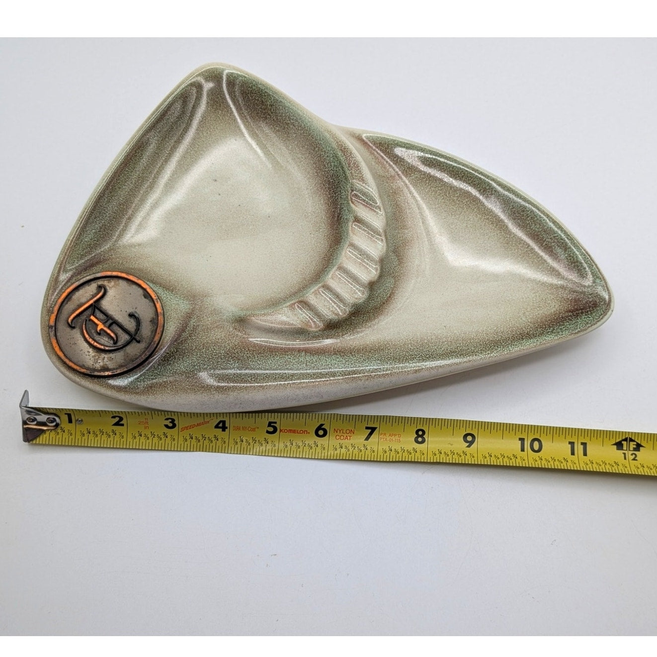 Vintage The Hyde Park Mid-Century Modern Roseville Pottery Monogram Ash Tray