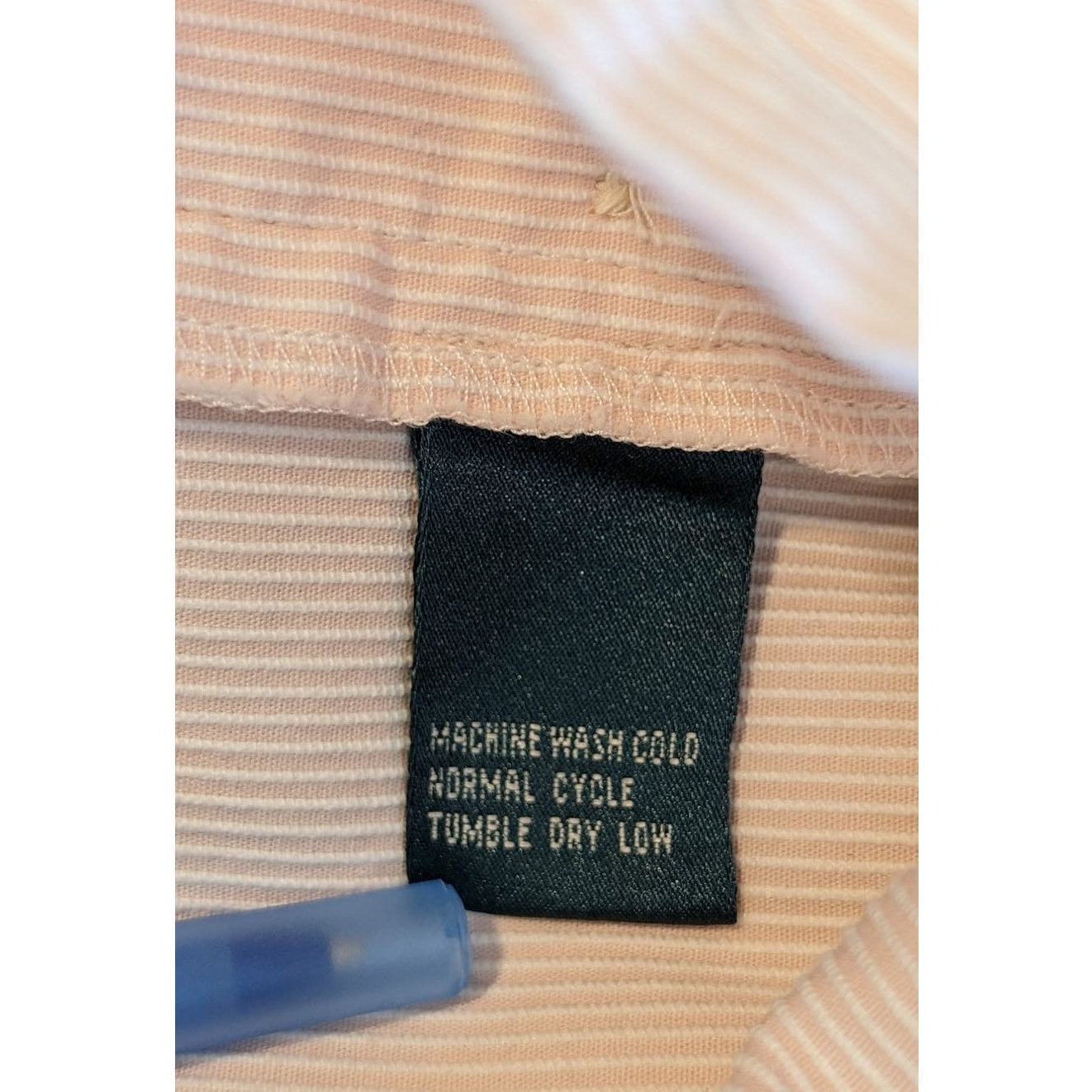 Ralph Lauren Pale Pink Striped Cotton Stretch Side Button Flat Front Pant Sz 10