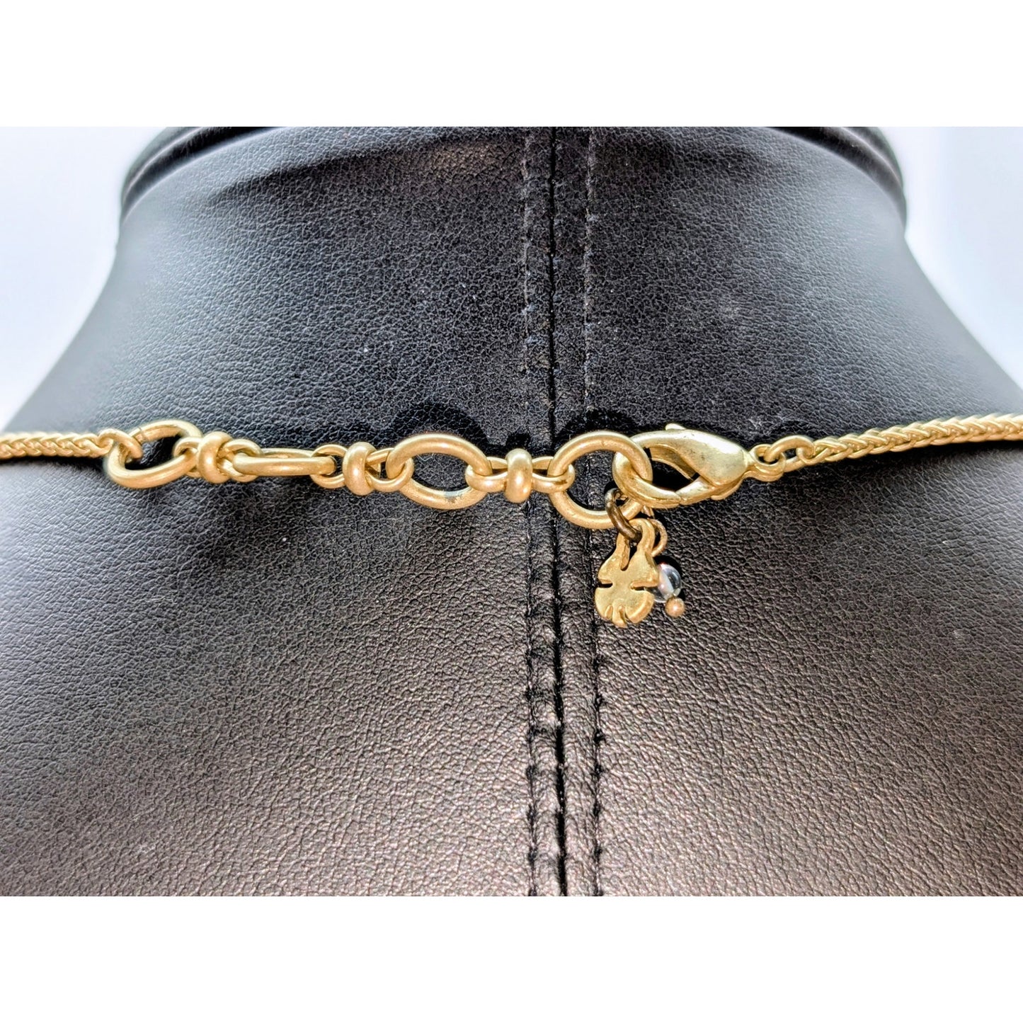 Lucky Brand Muted Gold Double Filigree Medallion Pendant Beaded Chain Necklace