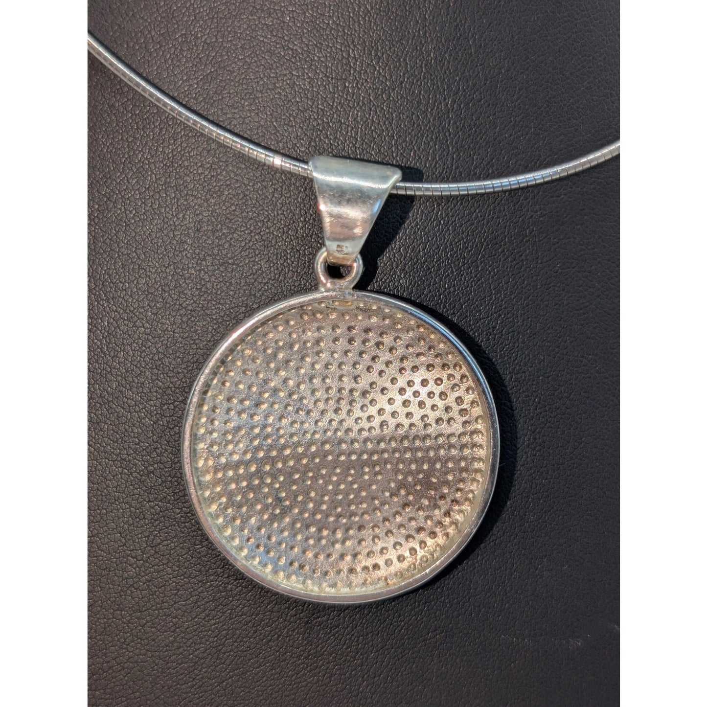 925 Sterling Silver Silpada Wavy Disk Pendant on 925 Sterling 16" Cord Necklace