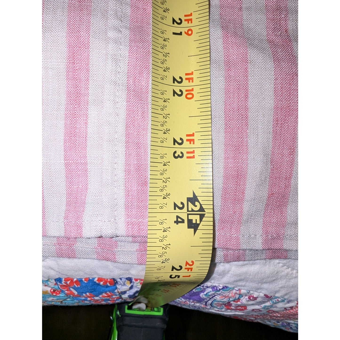 Faherty Malibu Pink Stripe Sleeveless Linen Button Front Shirt Womens Sz XL