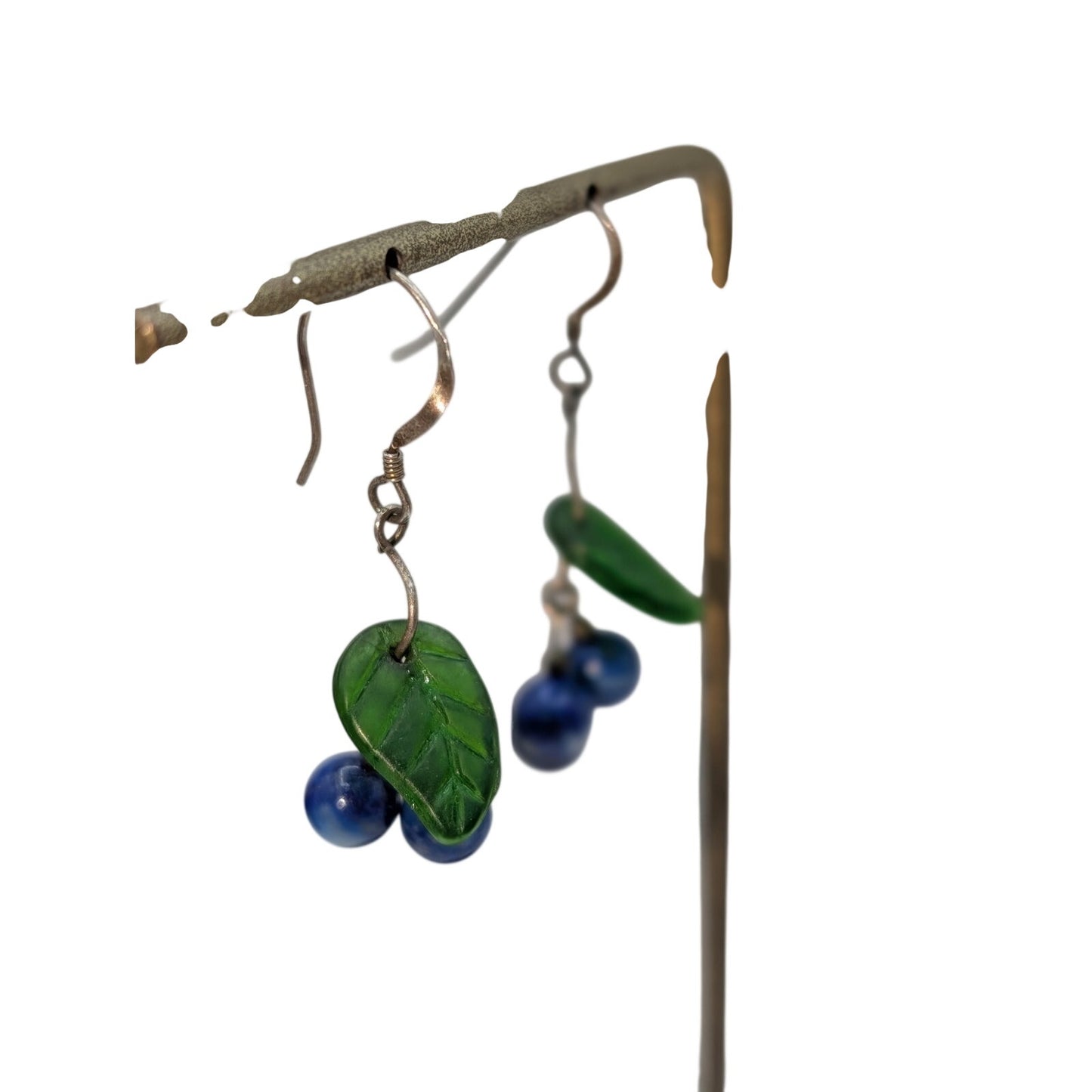 Vintage Gemstone Blueberry Dangle Earrings