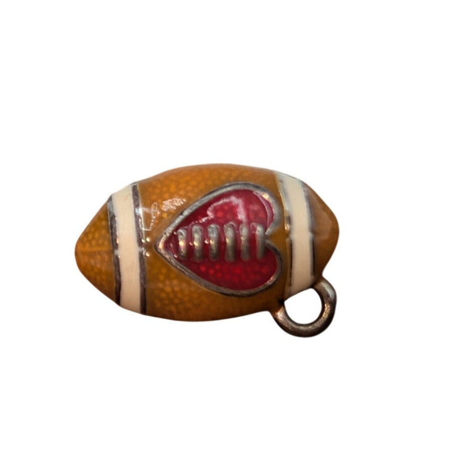 Vintage Brighton Love Heart Enamel Football Sports Pendant