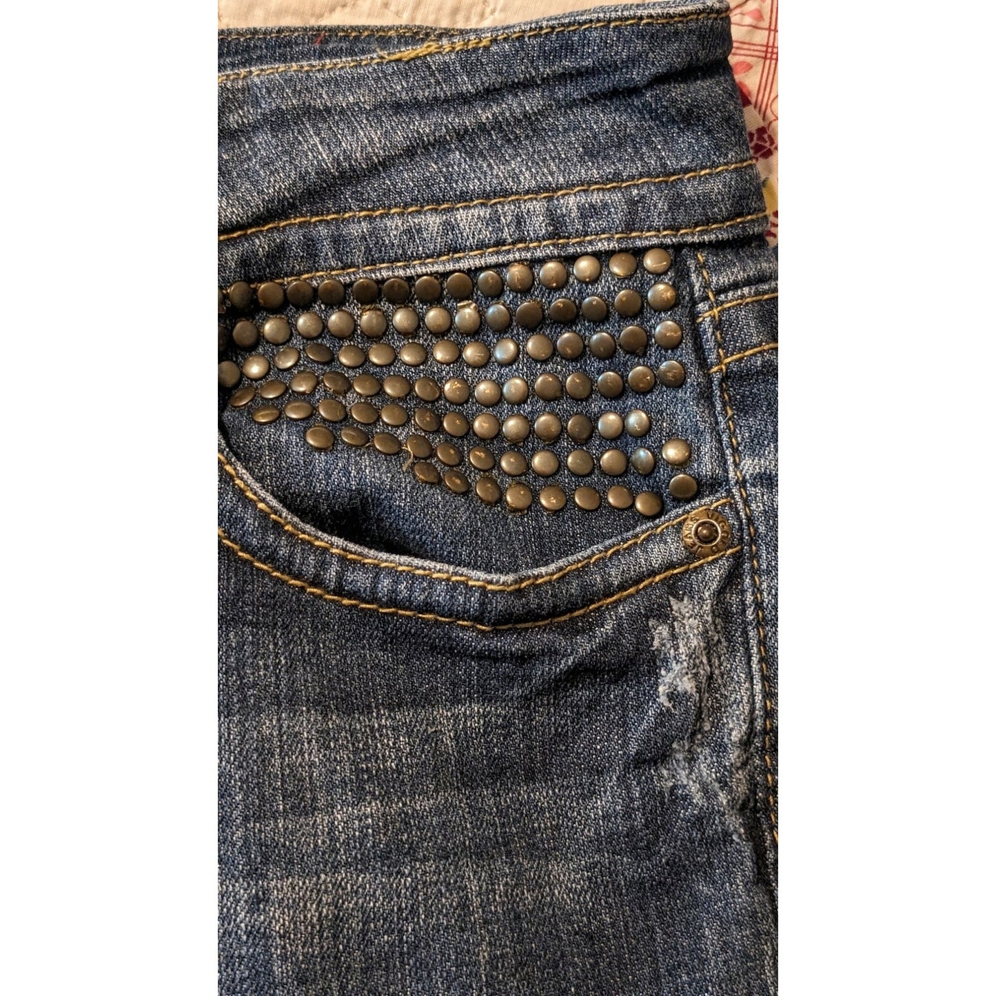 Vigold Embellished Boot Cut Faded Jean Junior Womens Size 11