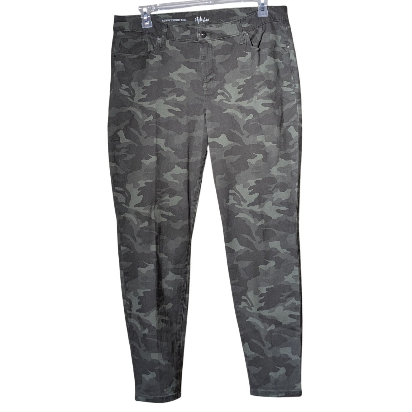 Style & Co Curvy Skinny Leg Camo Jean Womens Plus Size 16W