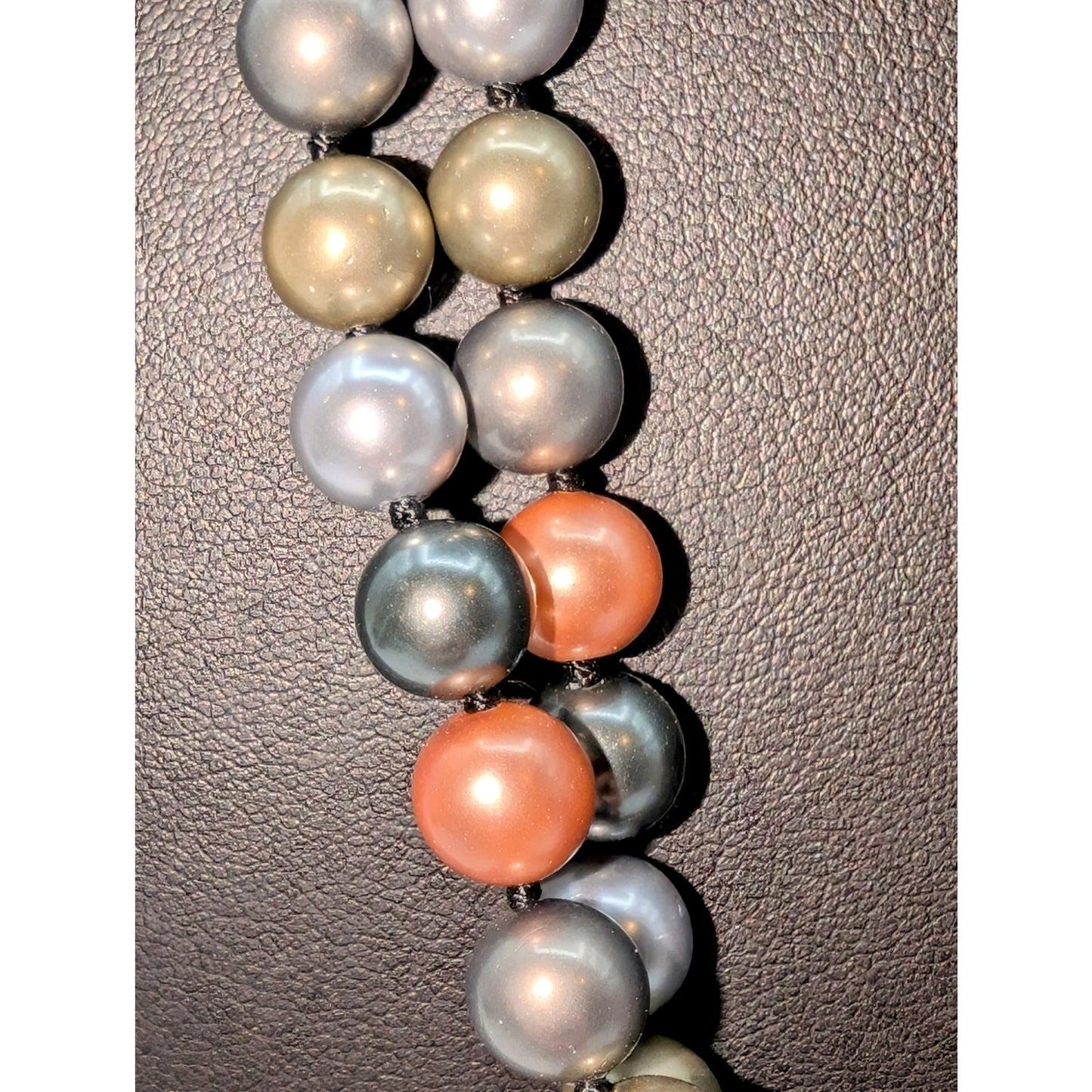 Long Strand Multi-Color Hand Knotted Glass Pearl Approximately 60" Necklace