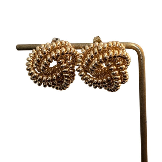 Rope Gold Tone Knot Post Earring