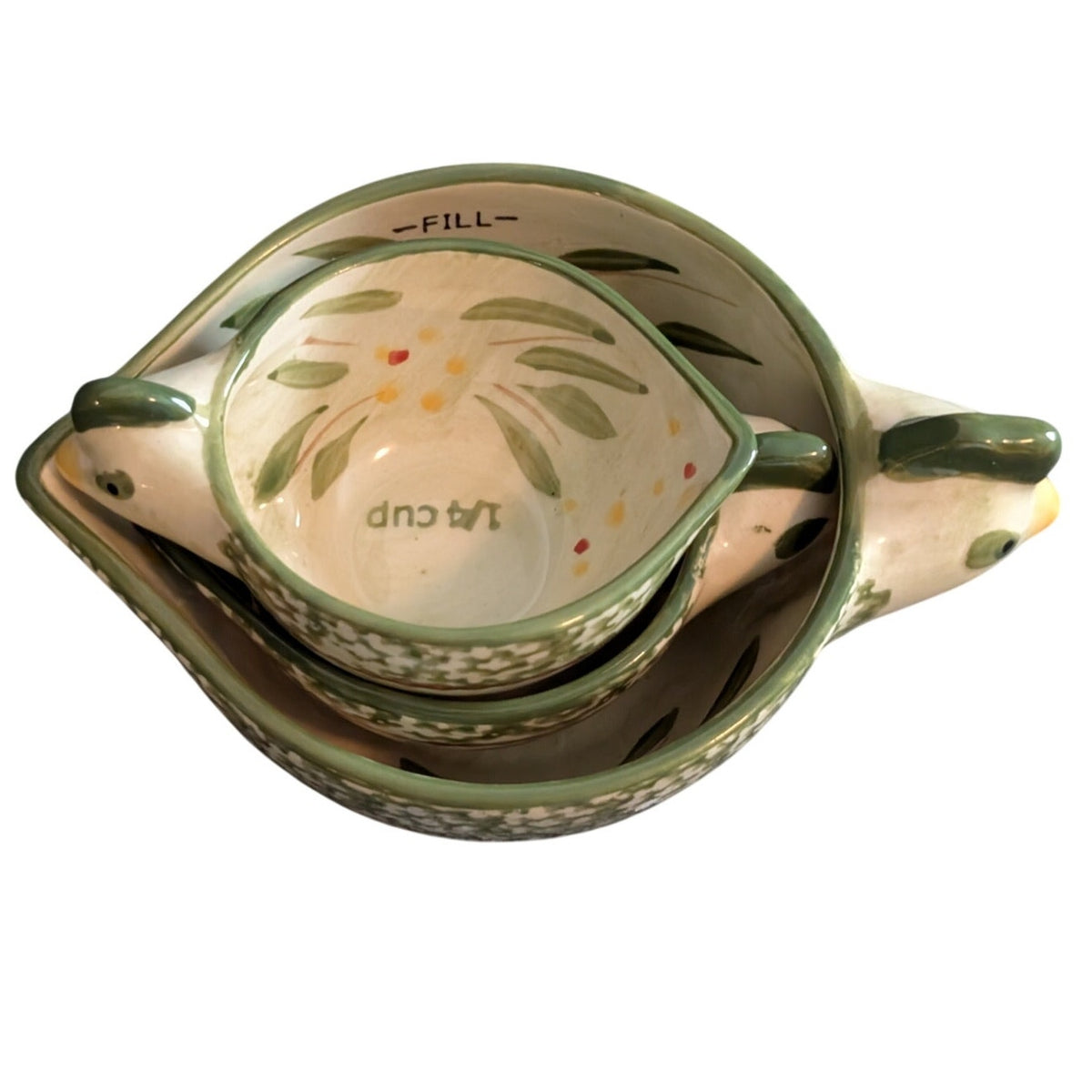 Three Piece Green Hen Nesting Measuring Cups