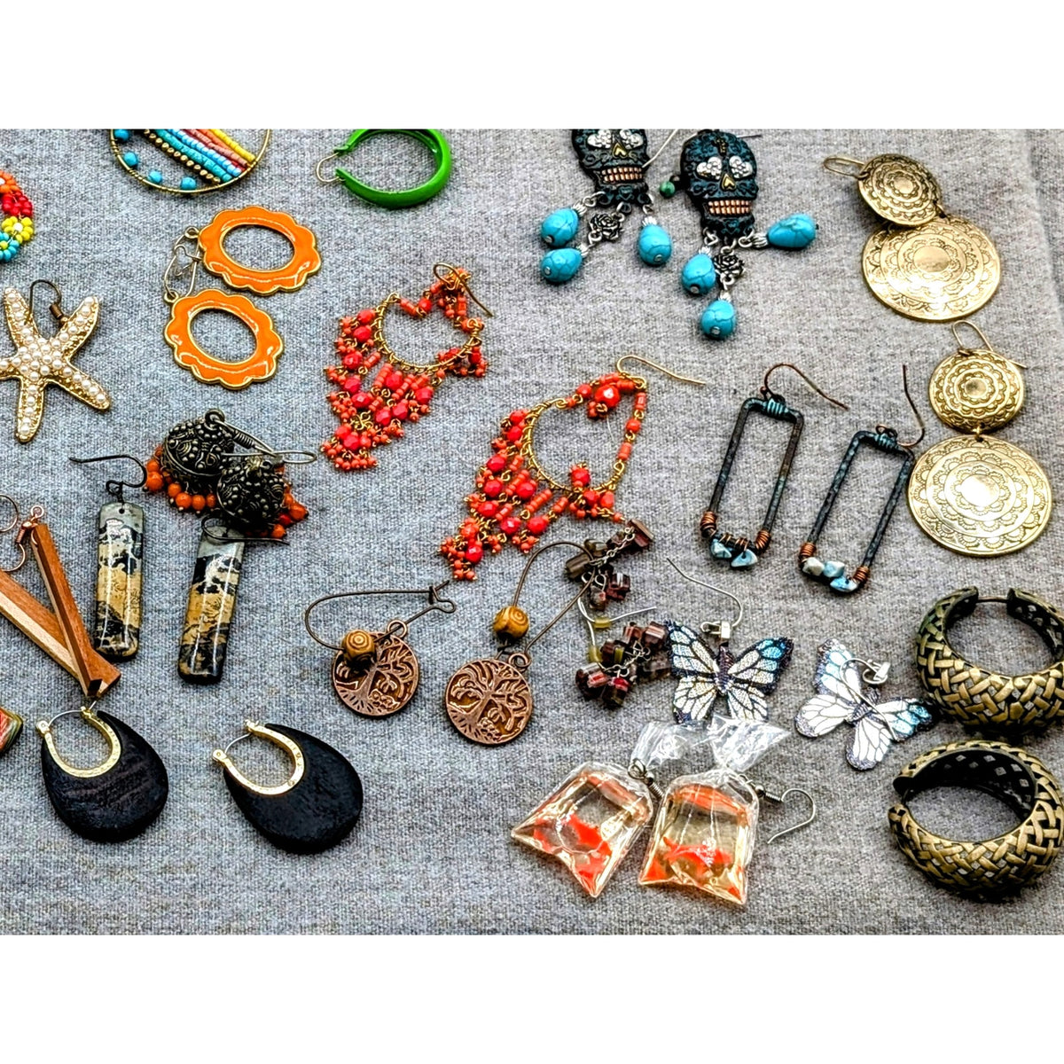 Lot of 29 Pair of Boho Vibe Earrings for Pierced Ears