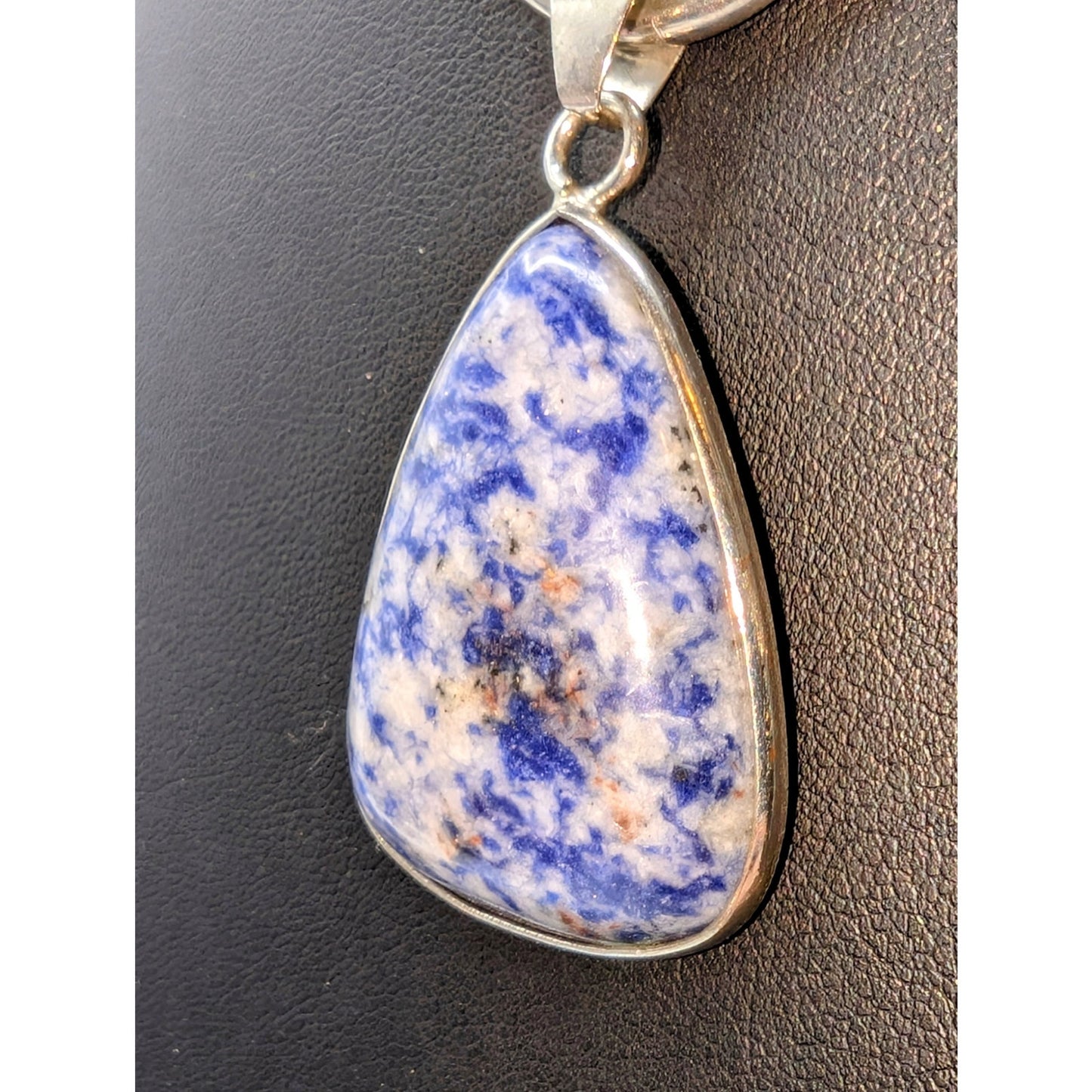 Large Silver Tone Set Sodalite Pendant (Only)