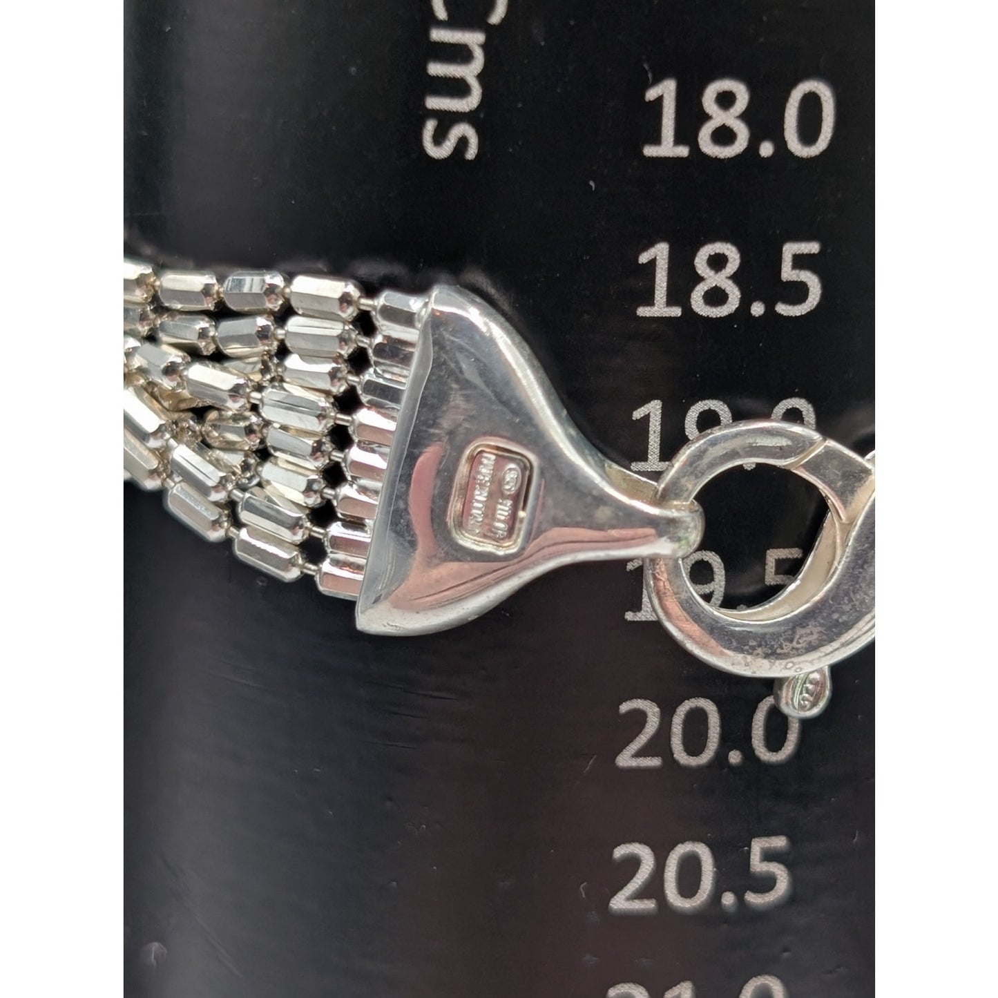 Milor Italy 925 Sterling Silver 8 Strand Chain Link Large Lobster Claw Bracelet