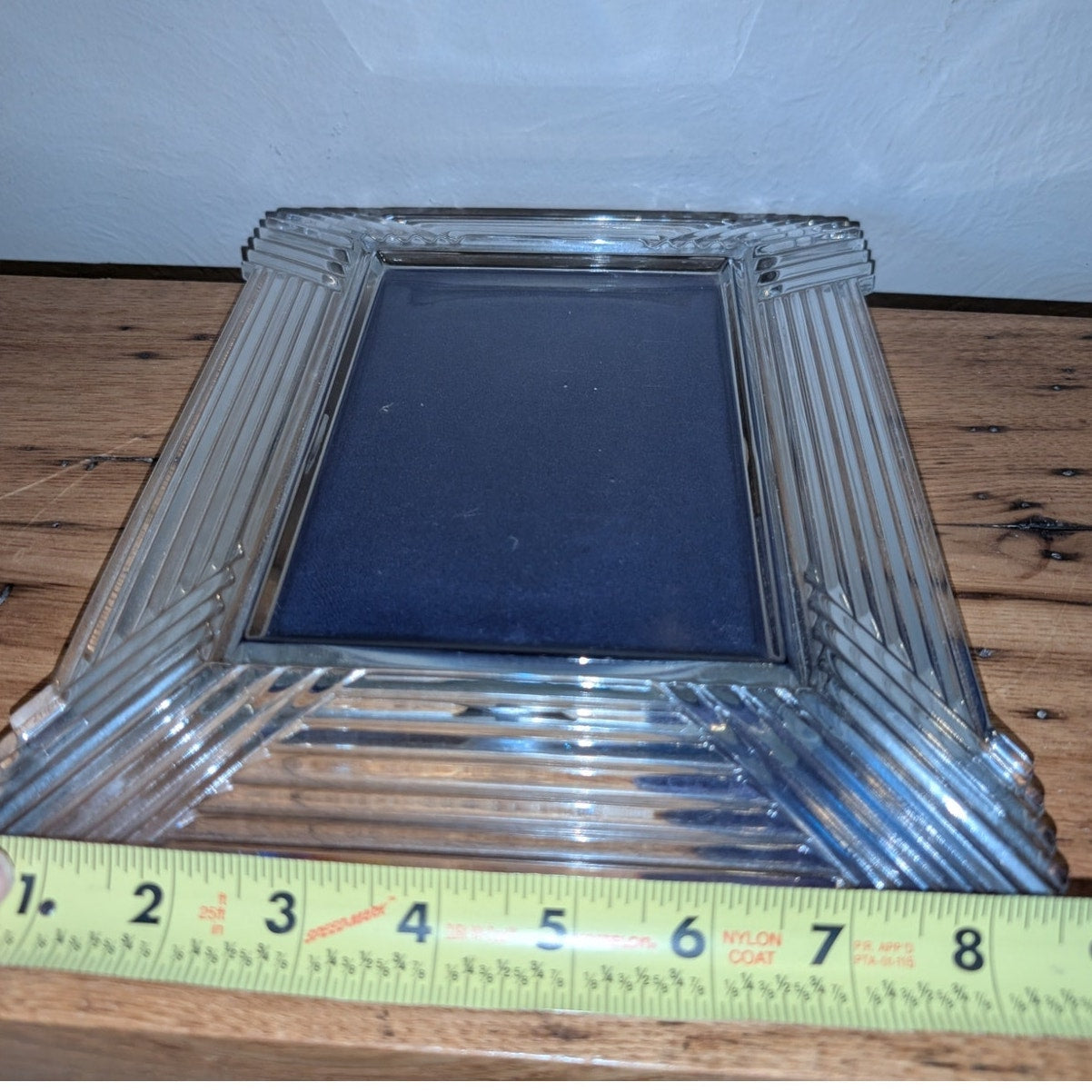 VTG Mikasa Art Deco Style Crystal Glass Clear Picture Frame Holds 5 X 7 Photo