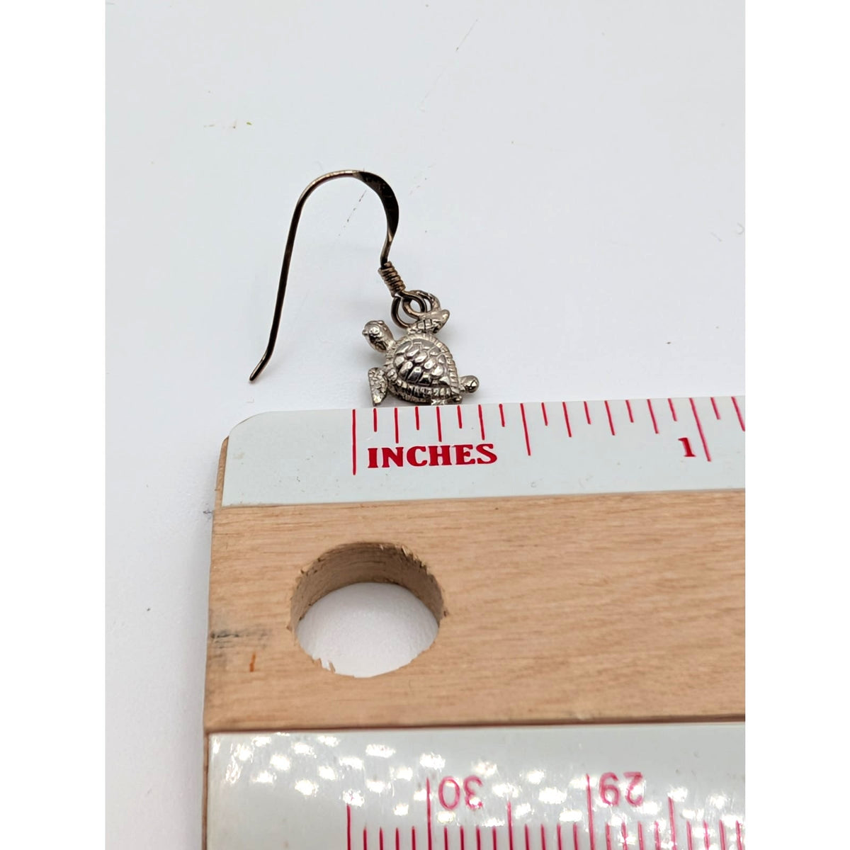 925 Sterling Silver Tiny Turtle Dangle Ear Wire Earrings