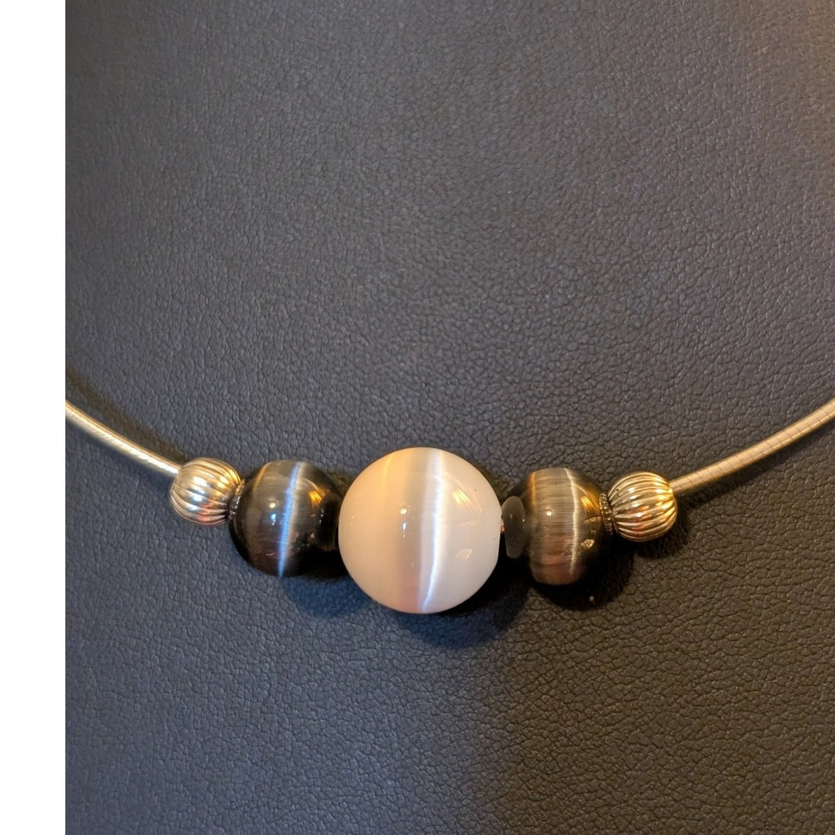 Stone & Sterling Bead Sterling Cord 20" Necklace