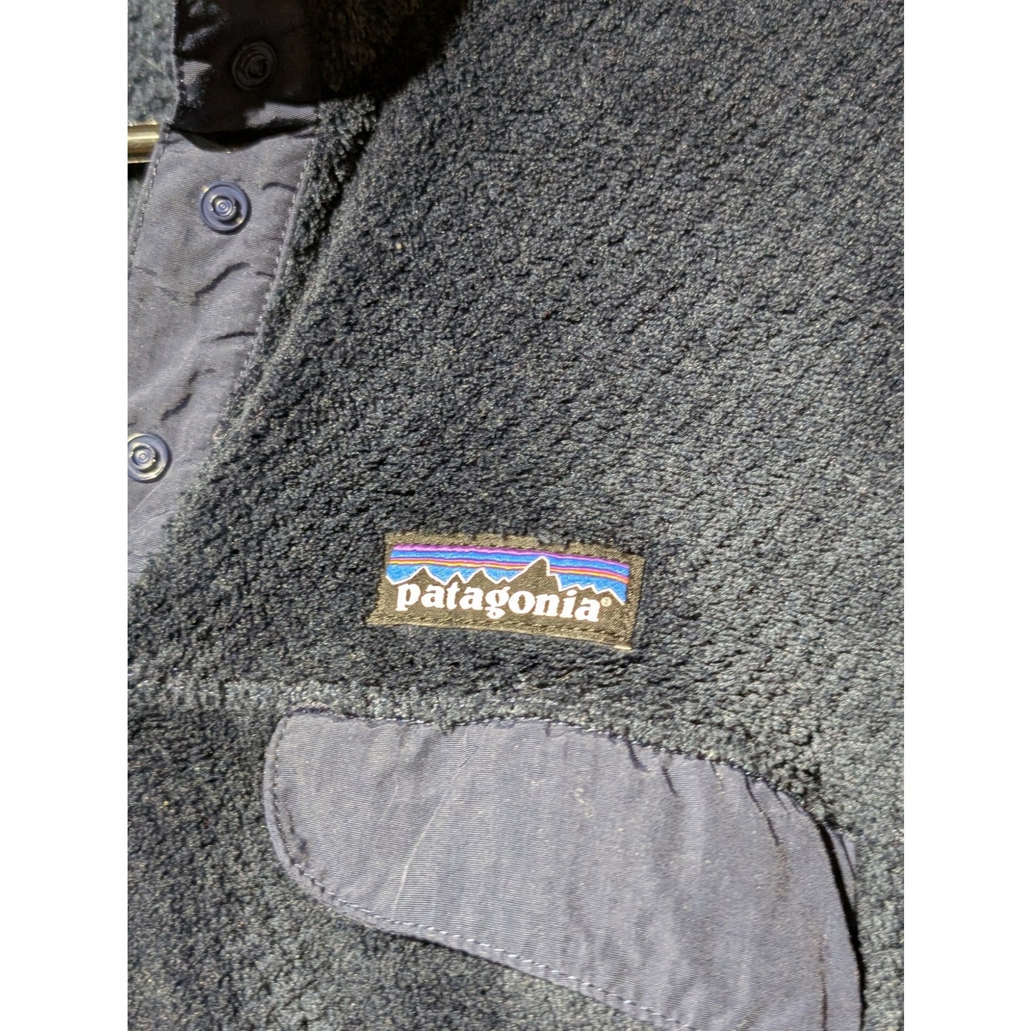 Patagonia Navy Synchilla Fleece Kangaroo Pocket Pullover Womens Size S