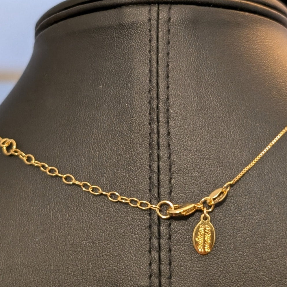 Athena Designs Initial 'C' 18k Gold Filled Box Chain 15.75"-17.5" Necklace NWOT