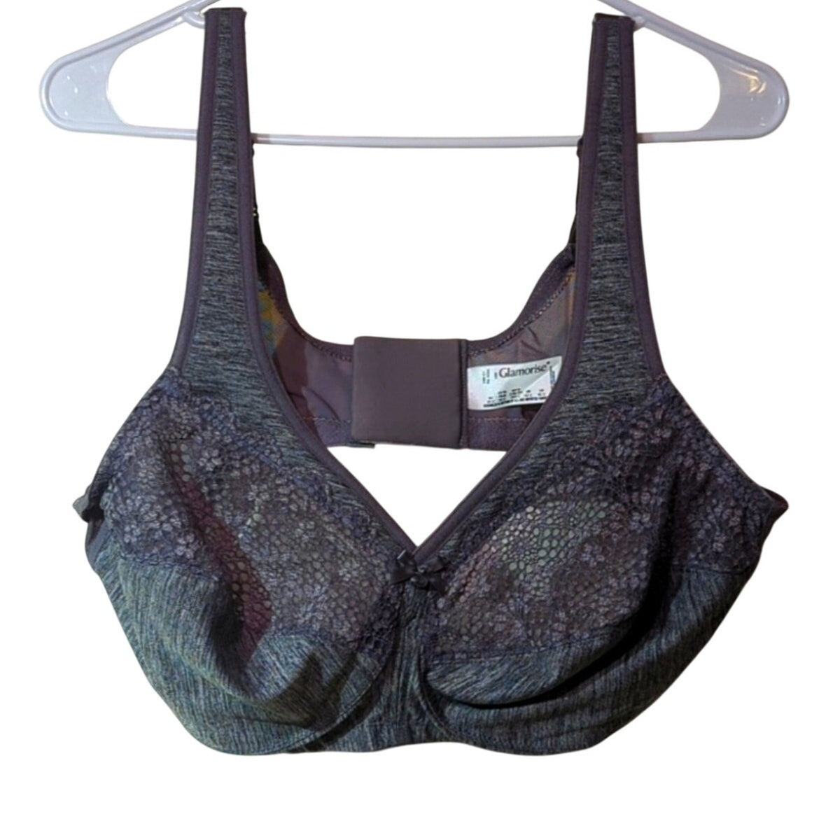 Glamorise Gray Lace No Pad No Wire Bra Women's Sz 42C