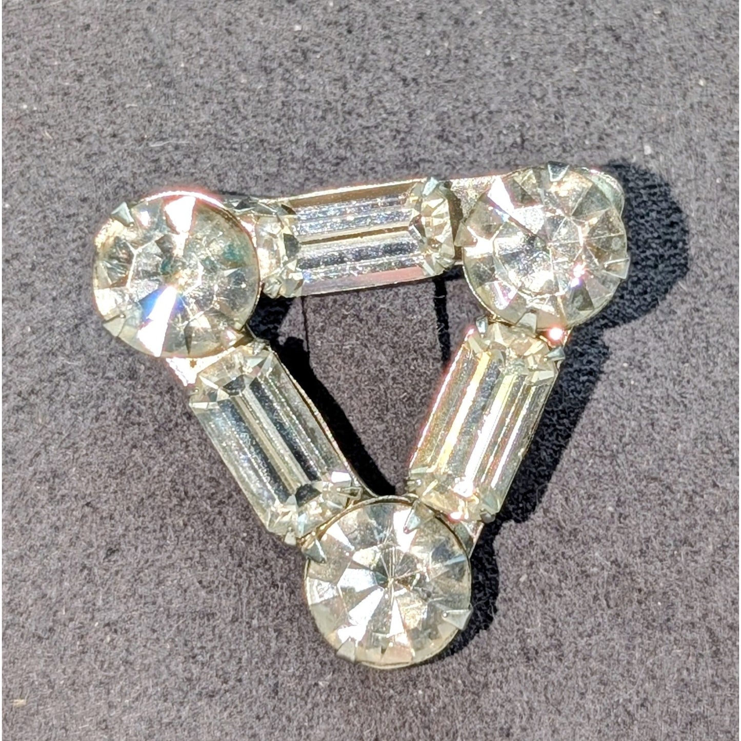 Vintage Baguette & Round Triangular Pin