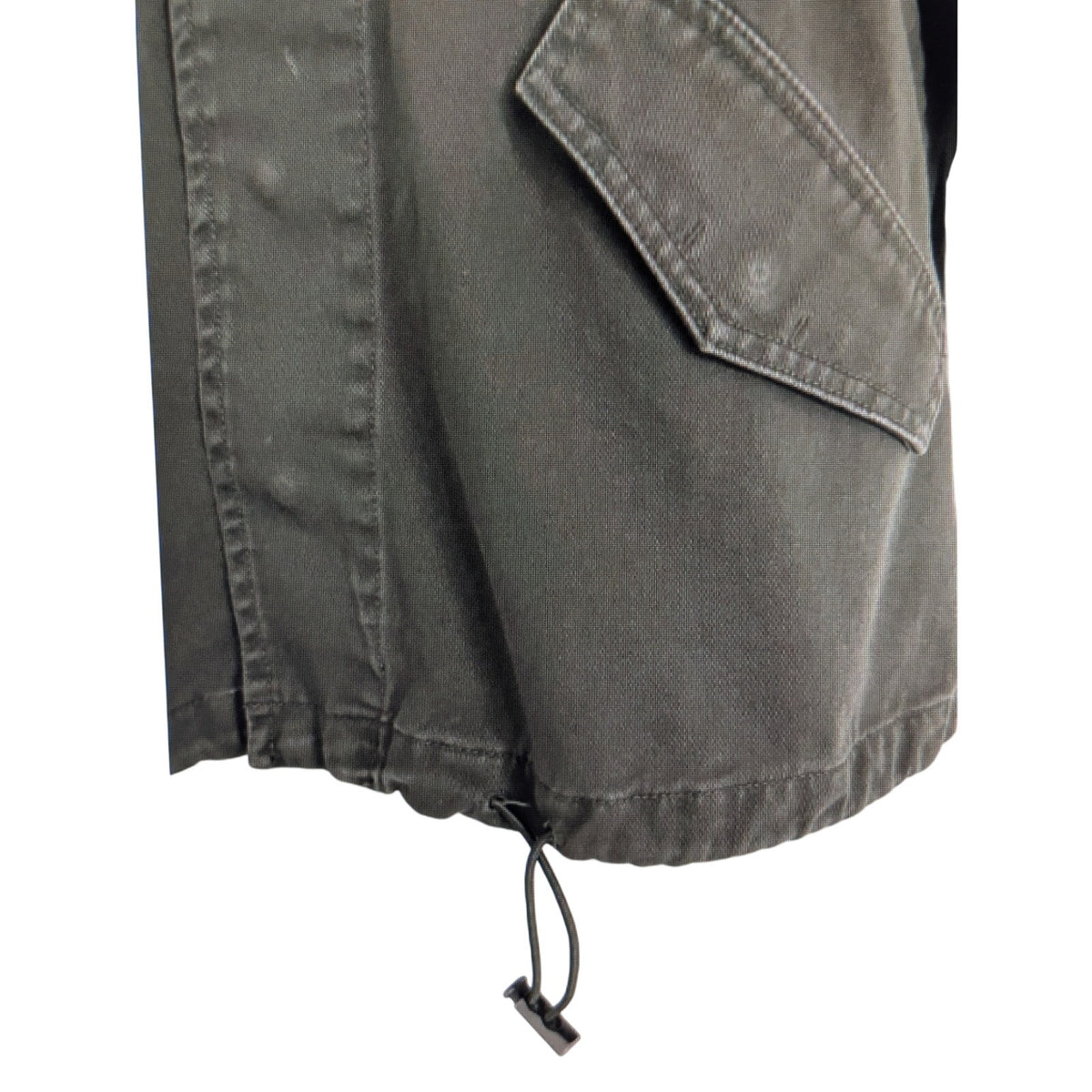 WhoWhatWear Olive Green Military Snap Front Draw String Bottom Jacket Sz M