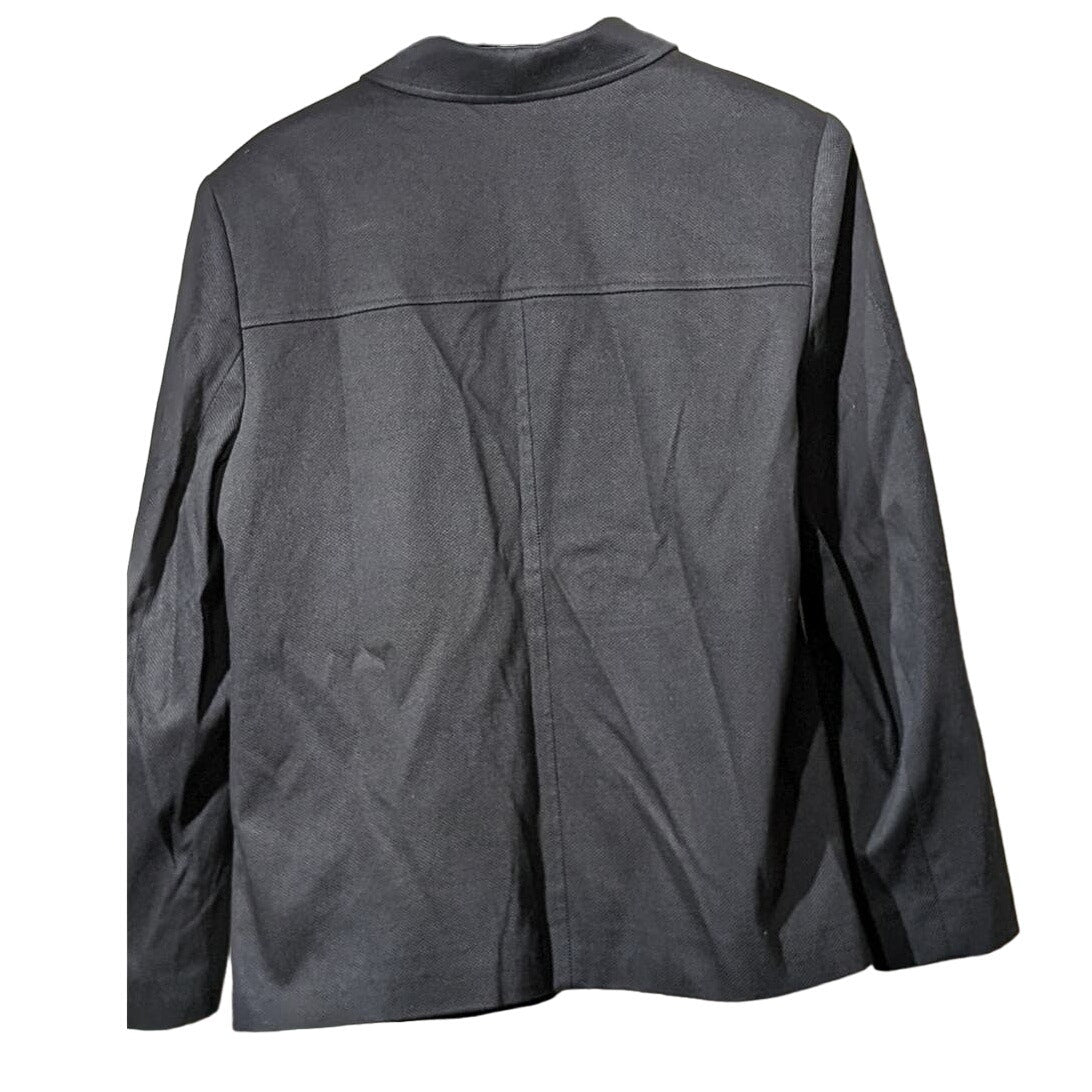 Talbots Black Fully Lined Full Zip Pique Cotton Stretch Jacket Womens' Sz 12W