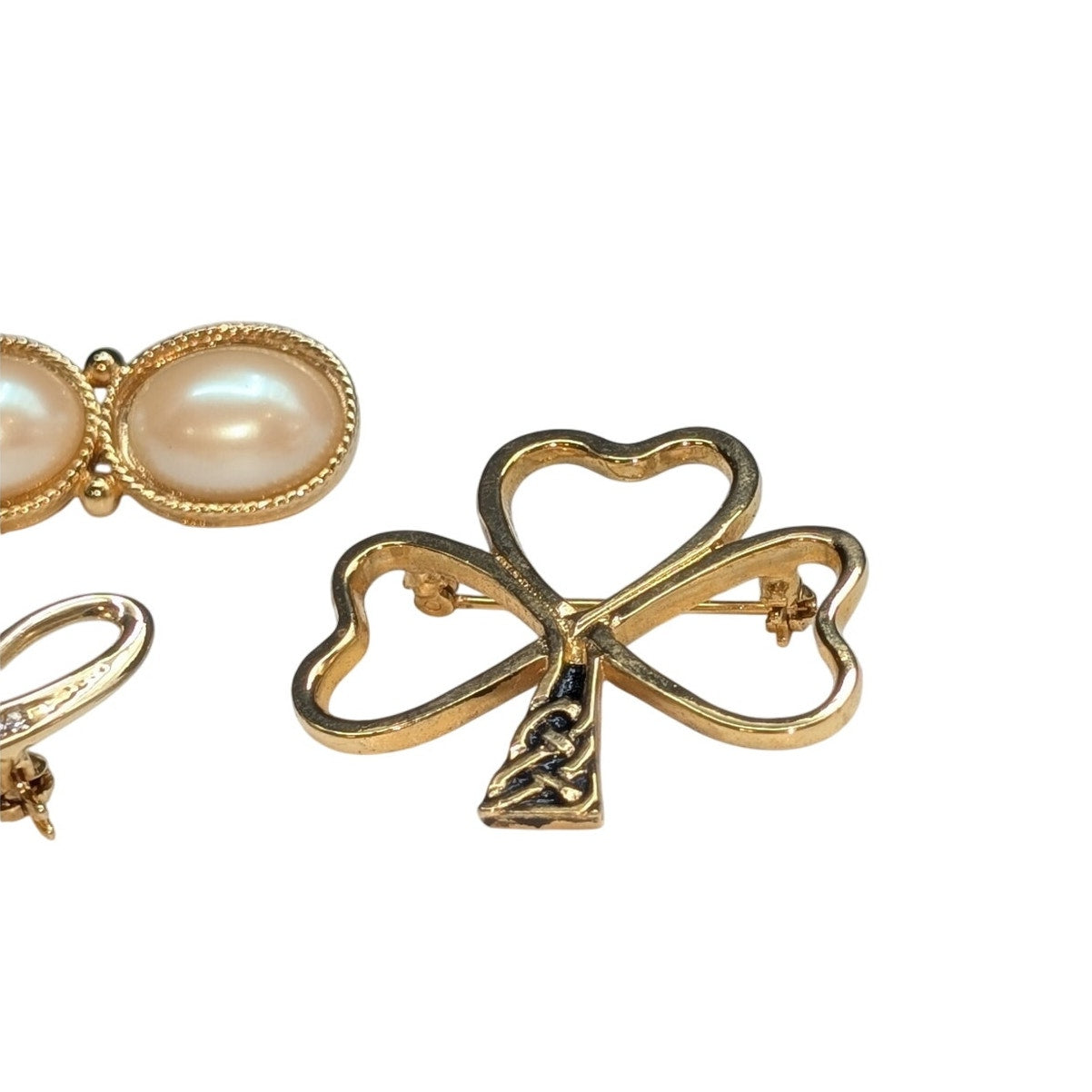 Lot of Four Gold Tone Brooches