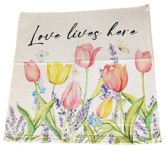 NWOT Spring Floral Zippered 17x17 Decorative Pillow Cover