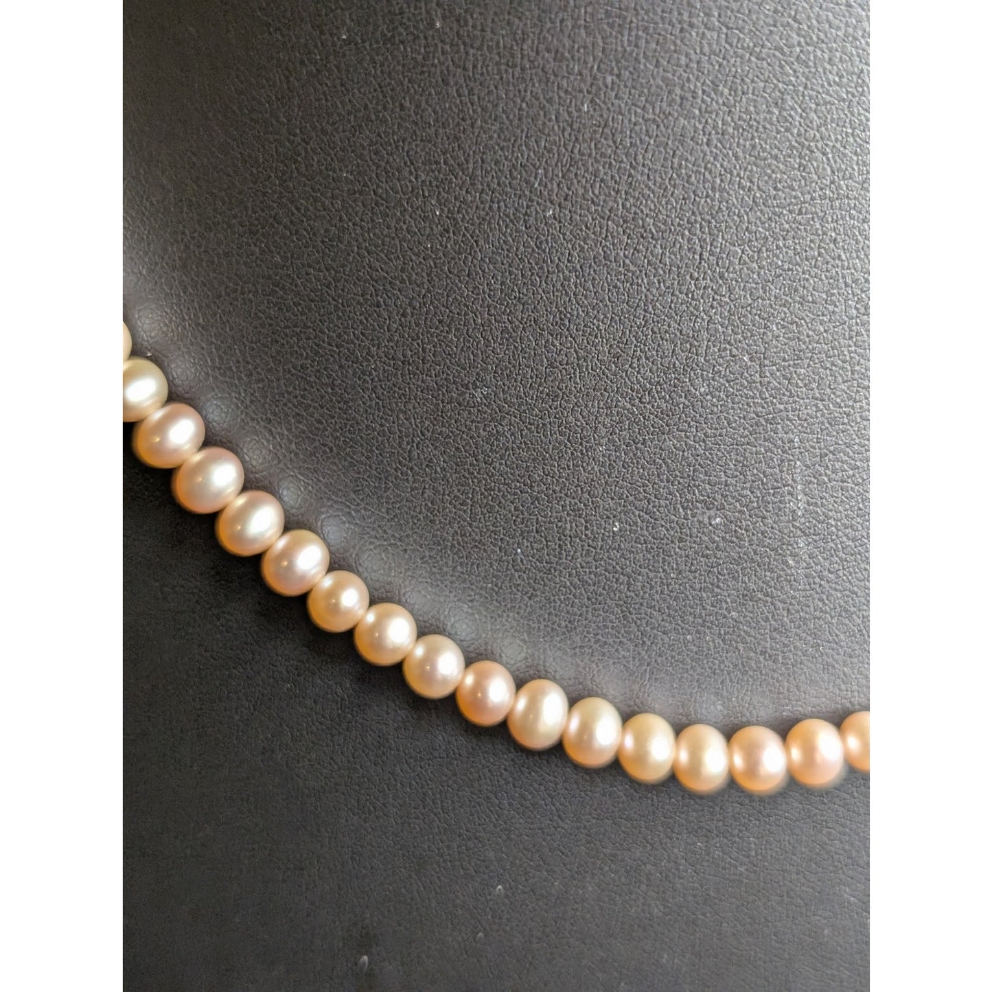 4mm - 5mm Genuine Pink Pearl 18" Strand Necklace W/ 14k Gold Clasp Need Restrung