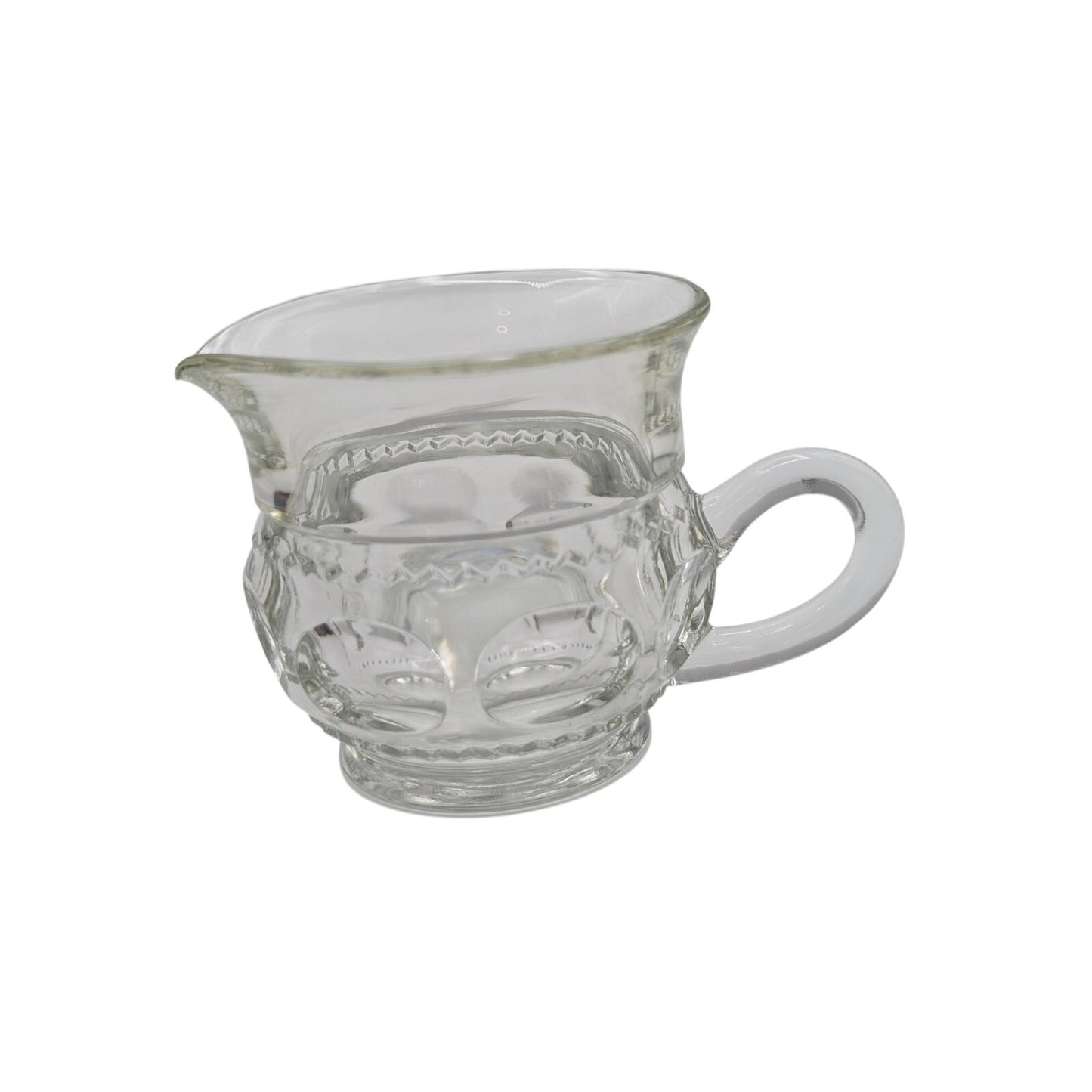 Vintage King's Crown Clear Small Glass Handled Creamer