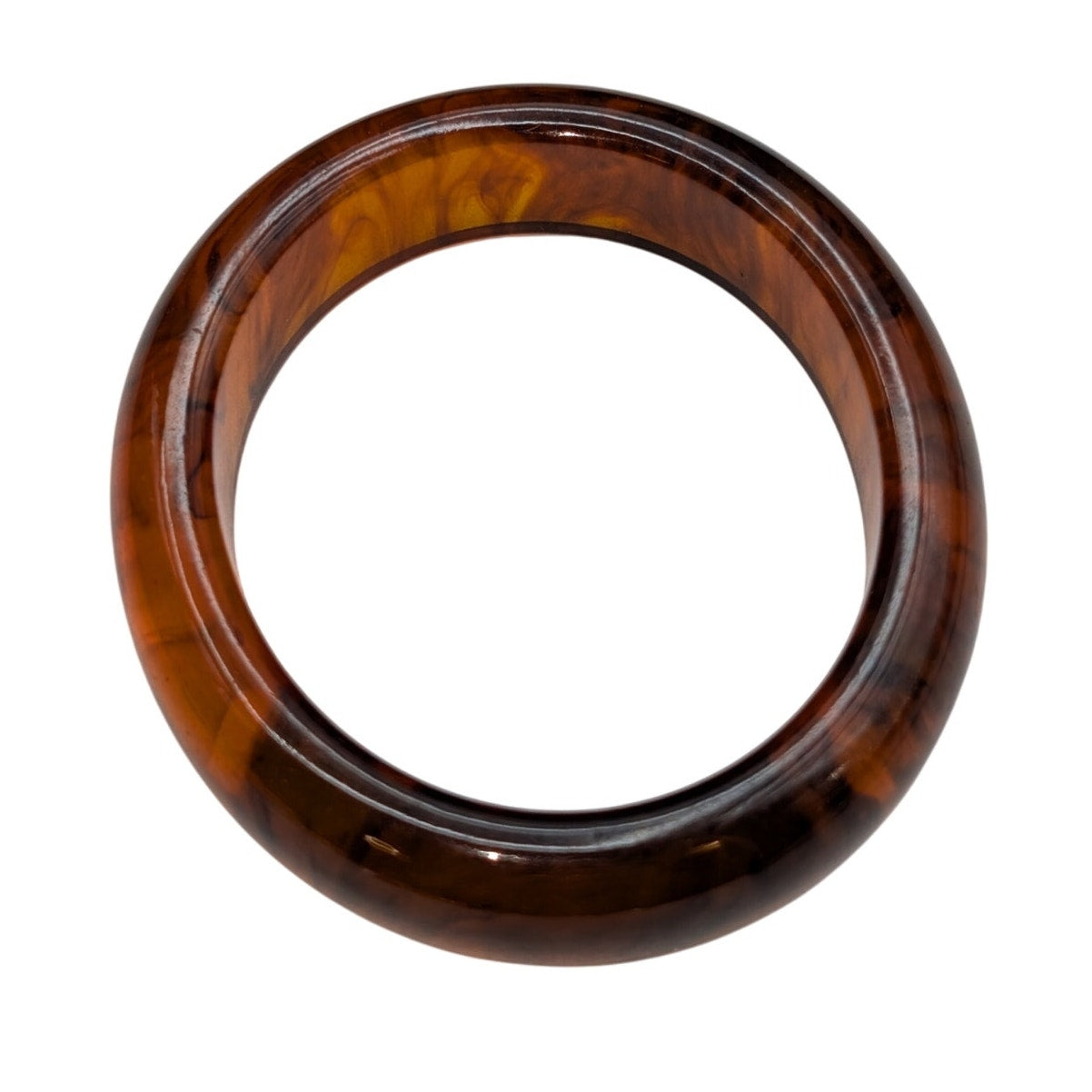 Vintage Rootbeer Bakelite Oval Bangle Bracelet