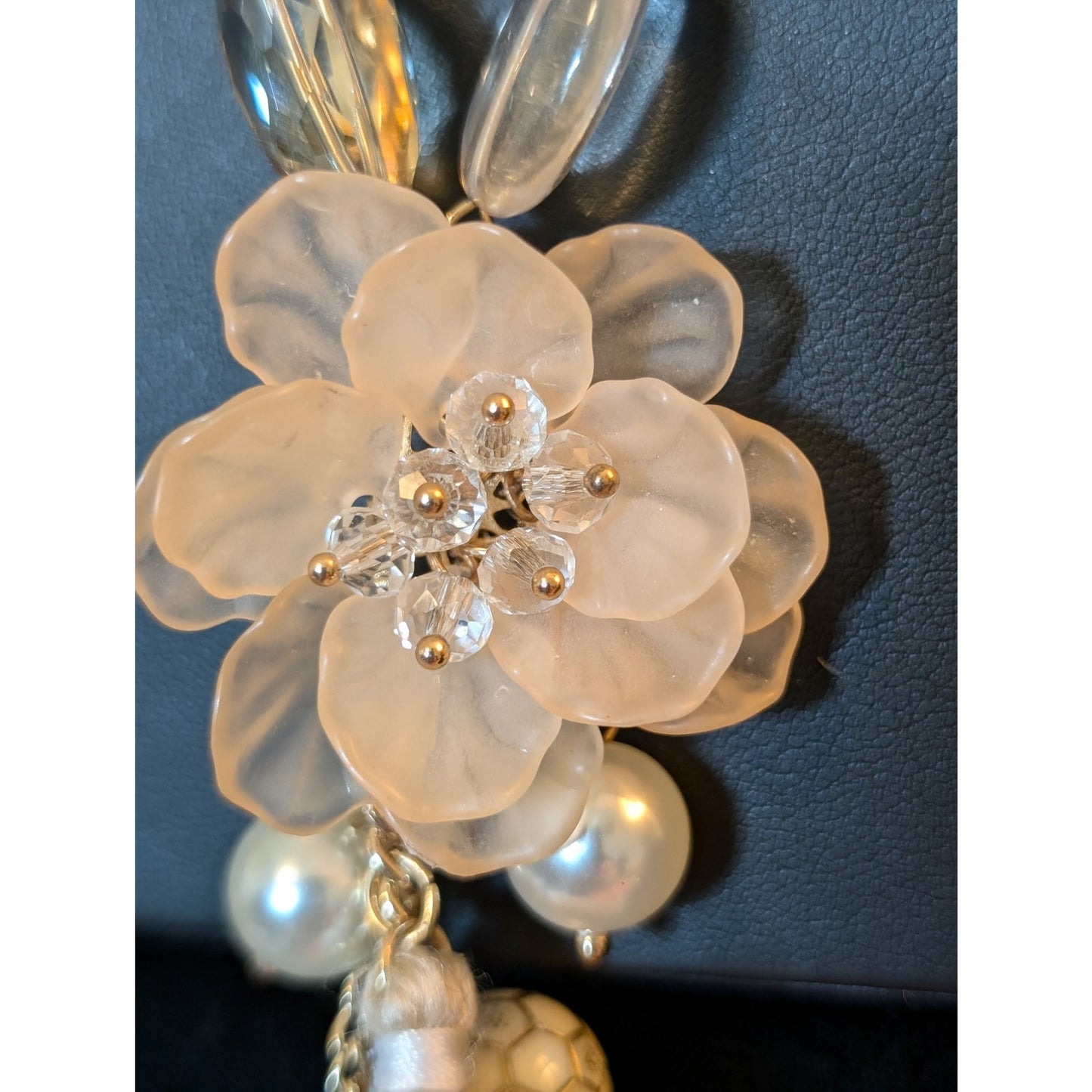 Plunder Design Gold Tone 'Shirley' Flower Pendant Long 29-32" Necklace