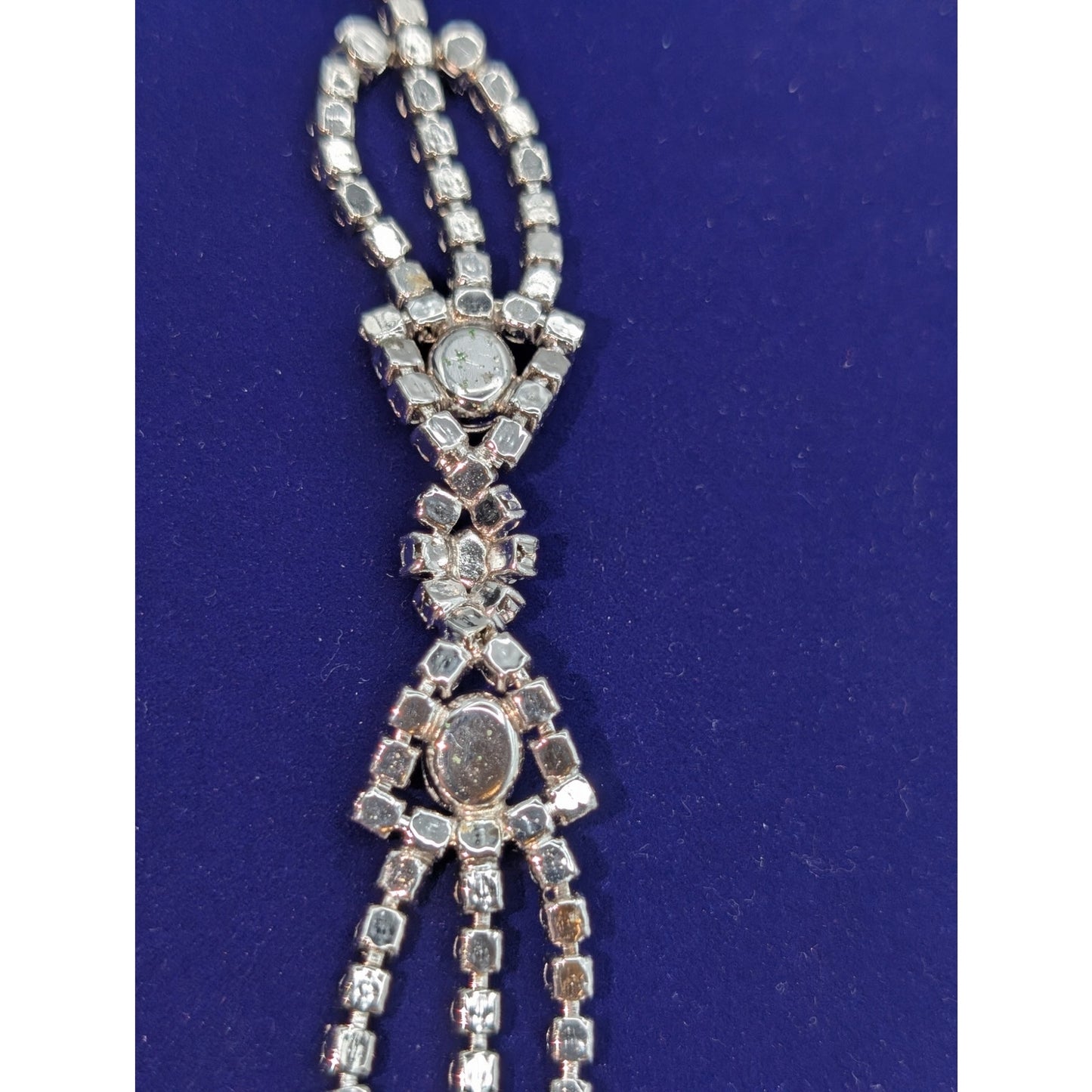 Vintage Rhinestone Hook Clasp 15.25" Necklace