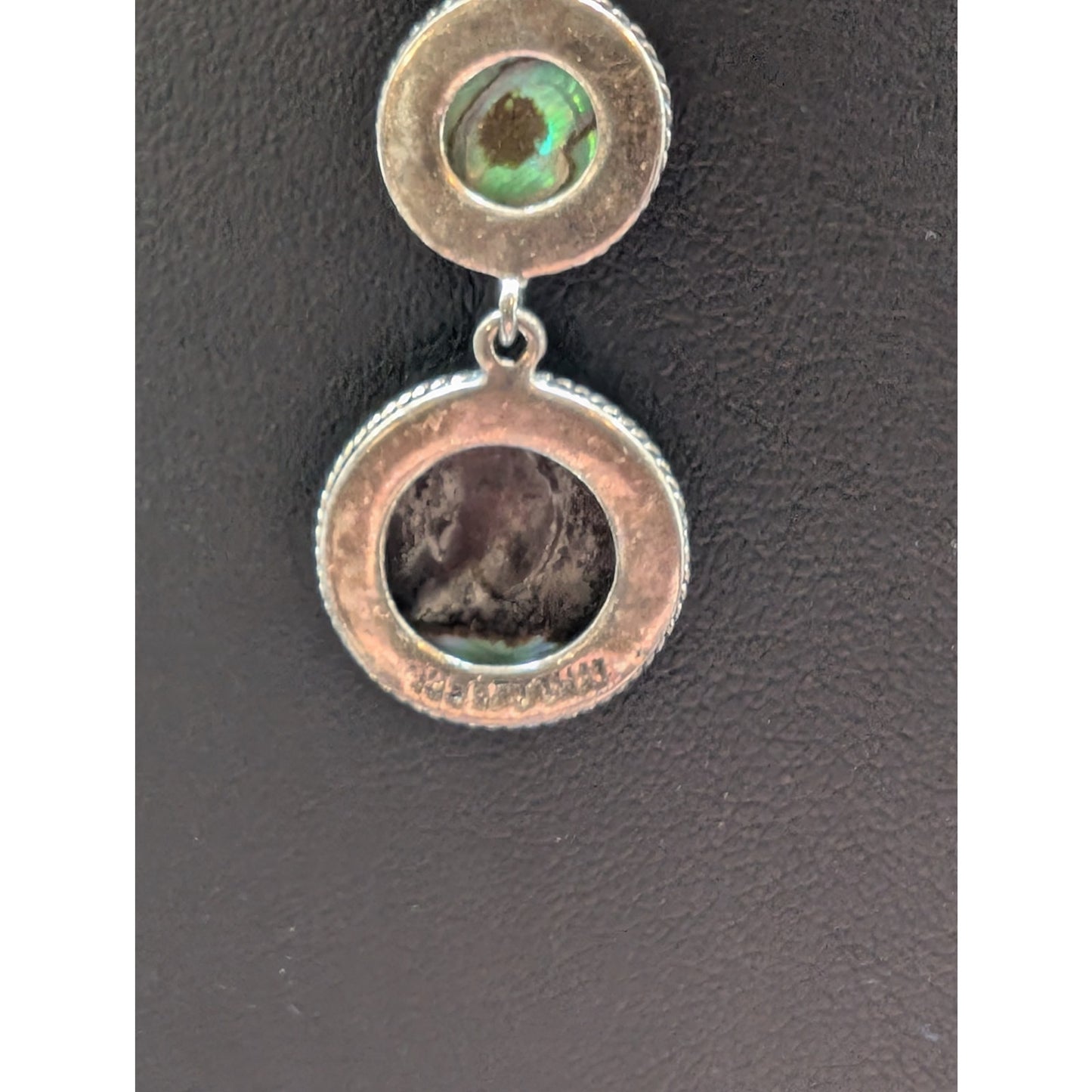 Vintage 925 Sterling Silver Abalone 'Y' Drop Chain Necklace