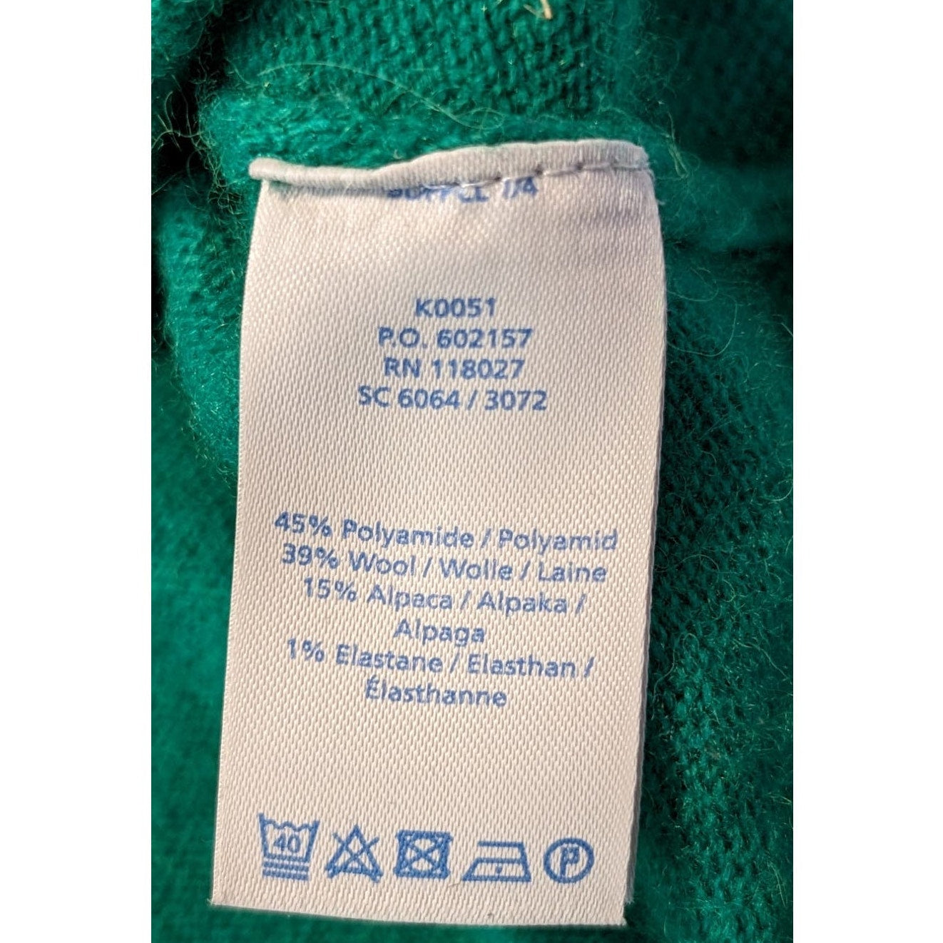 Boden Green Brie Wool Alpaca Blend Pullover Sweater Womens Sz XL