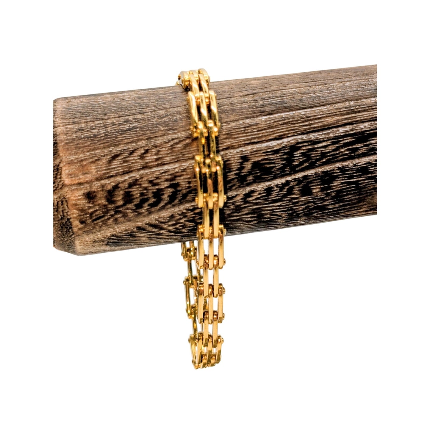 Vintage Napier 80s Gold Plated Fold Over Clasp Bracelet