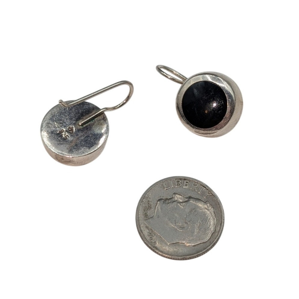 Retired Silpada Black Onyx Inlay Sterling Silver Wire Earrings