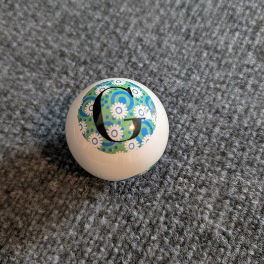 2" Diameter Ceramic Initial 'G' Decorative Ball