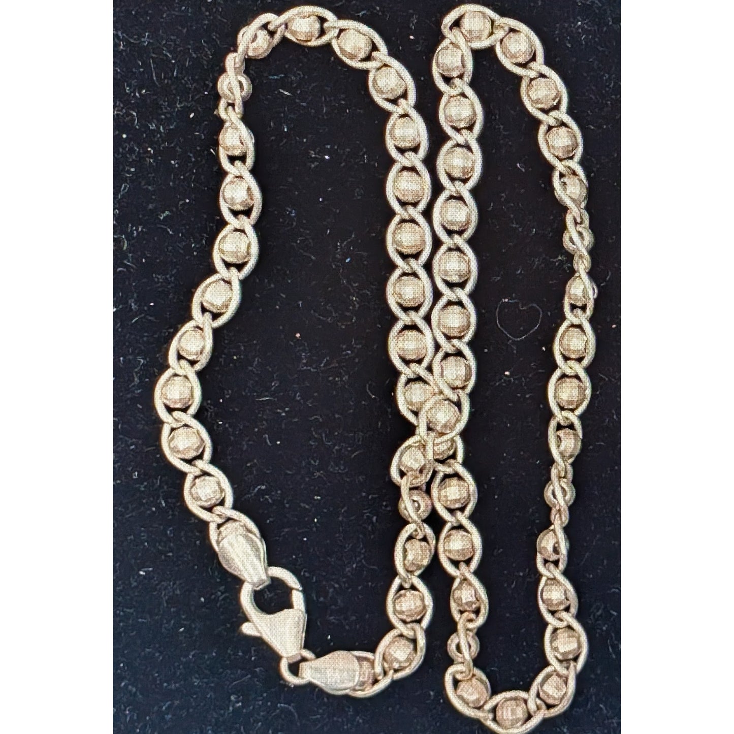 Vintage 925 Italy Sterling Silver Disco Ball Chain Link 15" Necklace 14.97g
