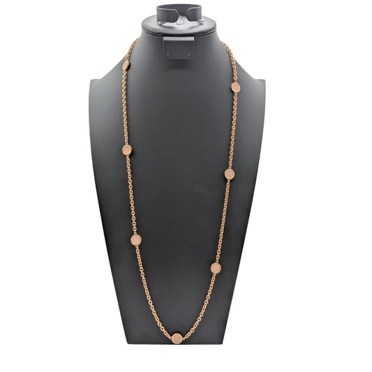 Michael Kors Resin Station Rose Tone Chain 36" Necklace