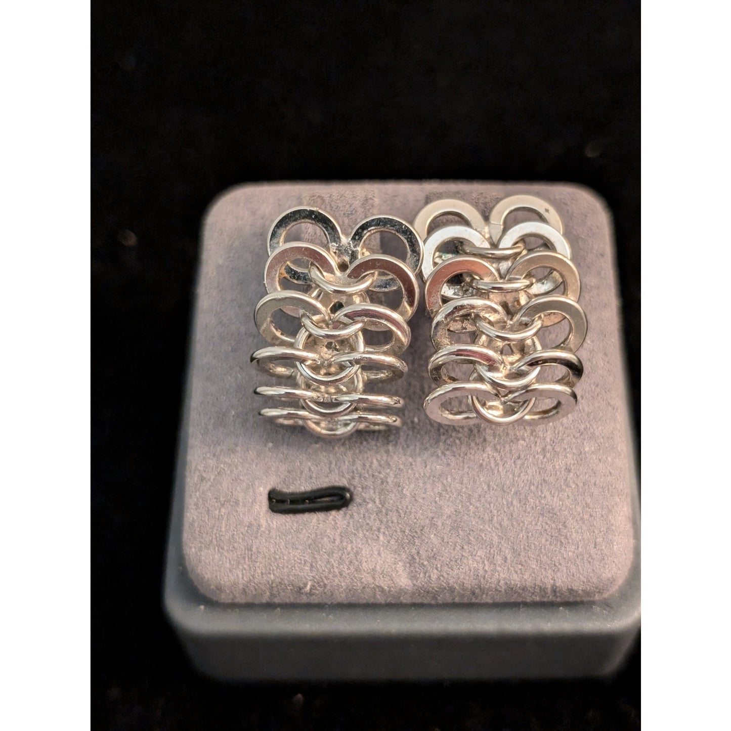 Vintage 40s Sterling Silver Harry S. Bick Screw Back Earrings