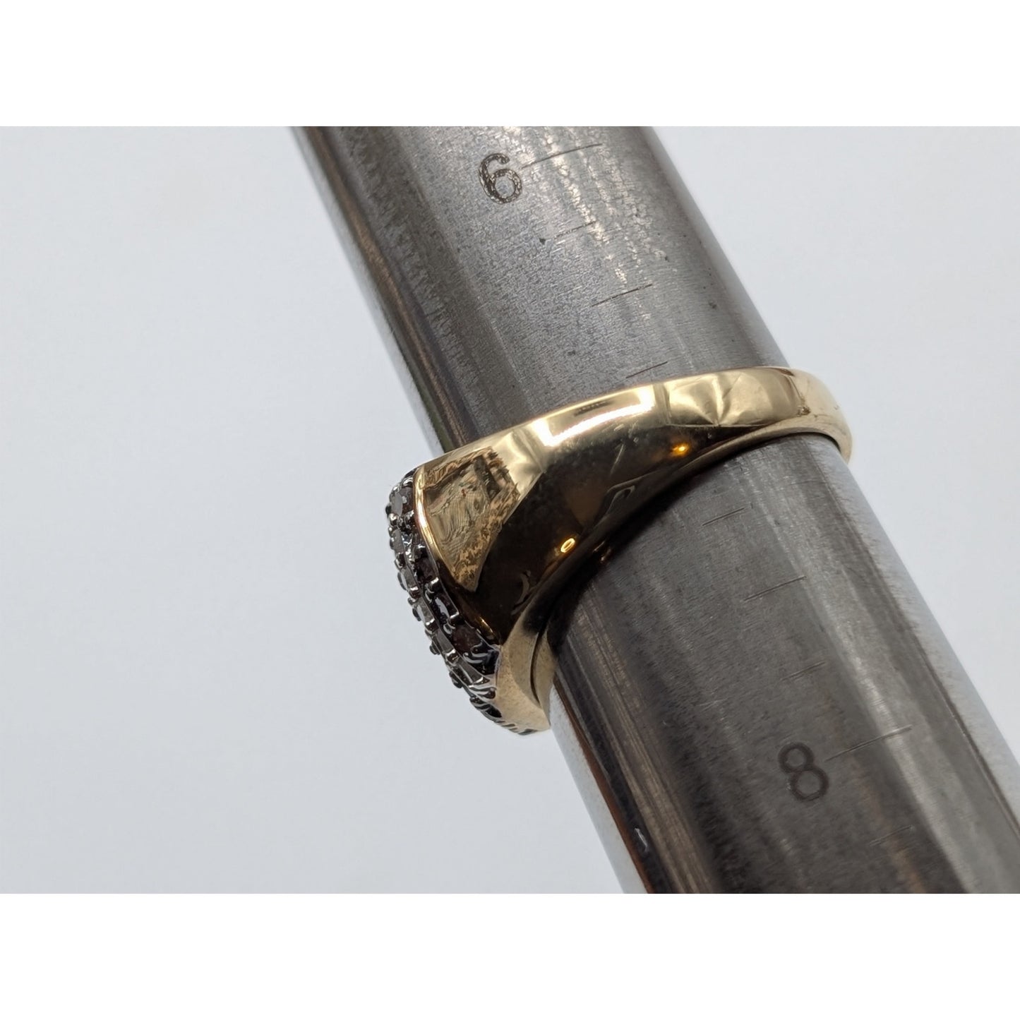 14K Gold Plated .84 Carat Genuine Multi Diamond 925 Sterling Silver Ring Sz. 7