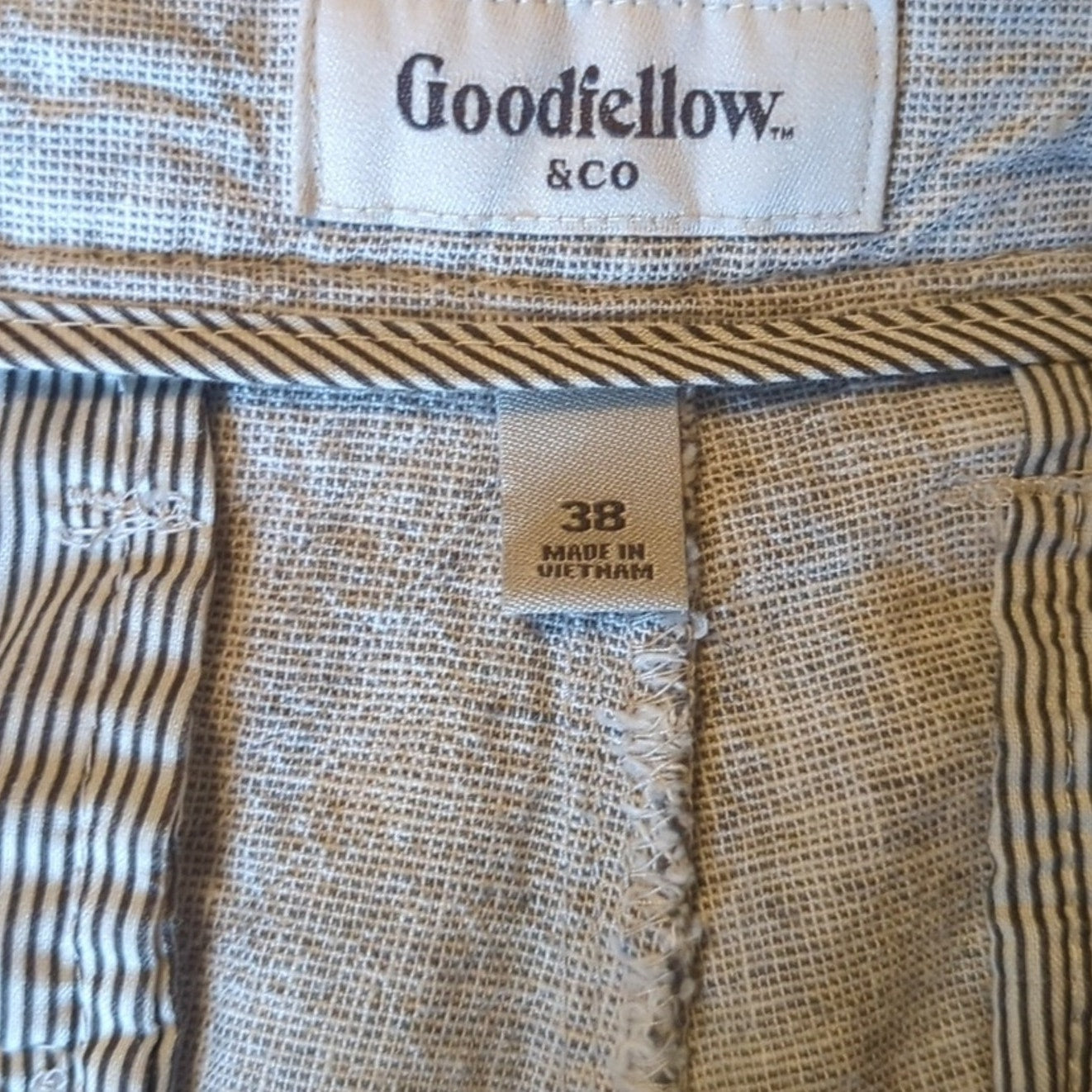 Goodfellow & Co. Linden Light Gray Washable Linen 10" Short Men's Size 38