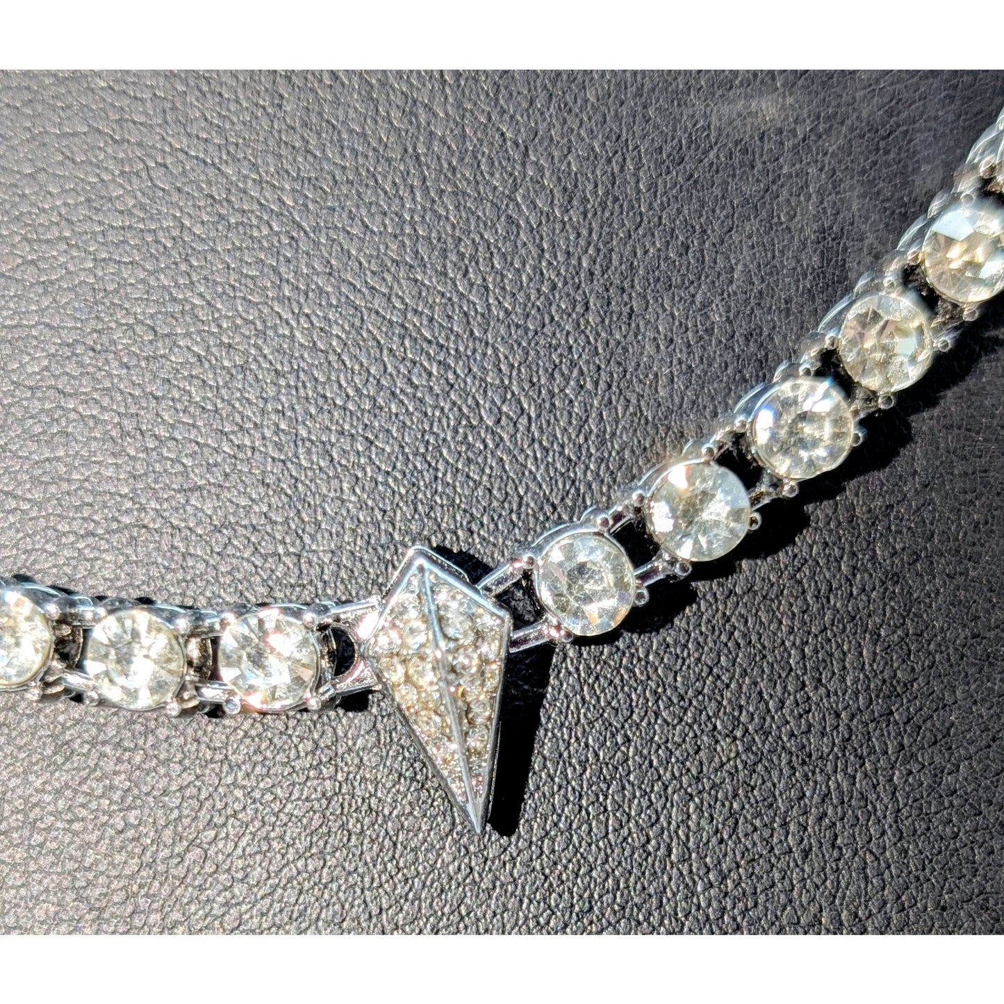 Hip Hop Black Panther CZ Wolf Tooth Silver Tone Fold Over Clasp 19.5" Necklace